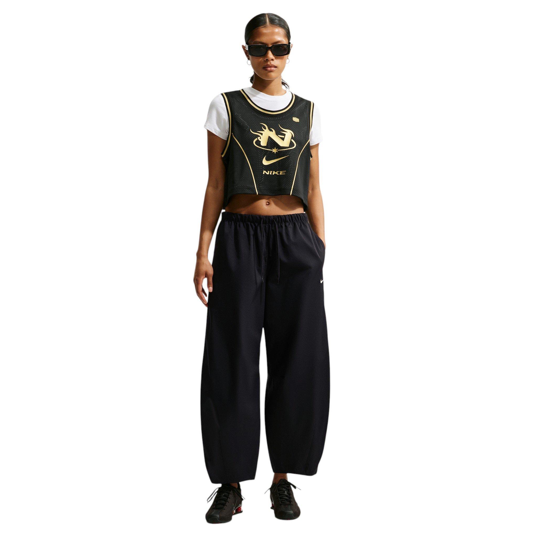 Nike Women's Sportswear Loose Mid-Rise Barrel Pants - Black - BLACK