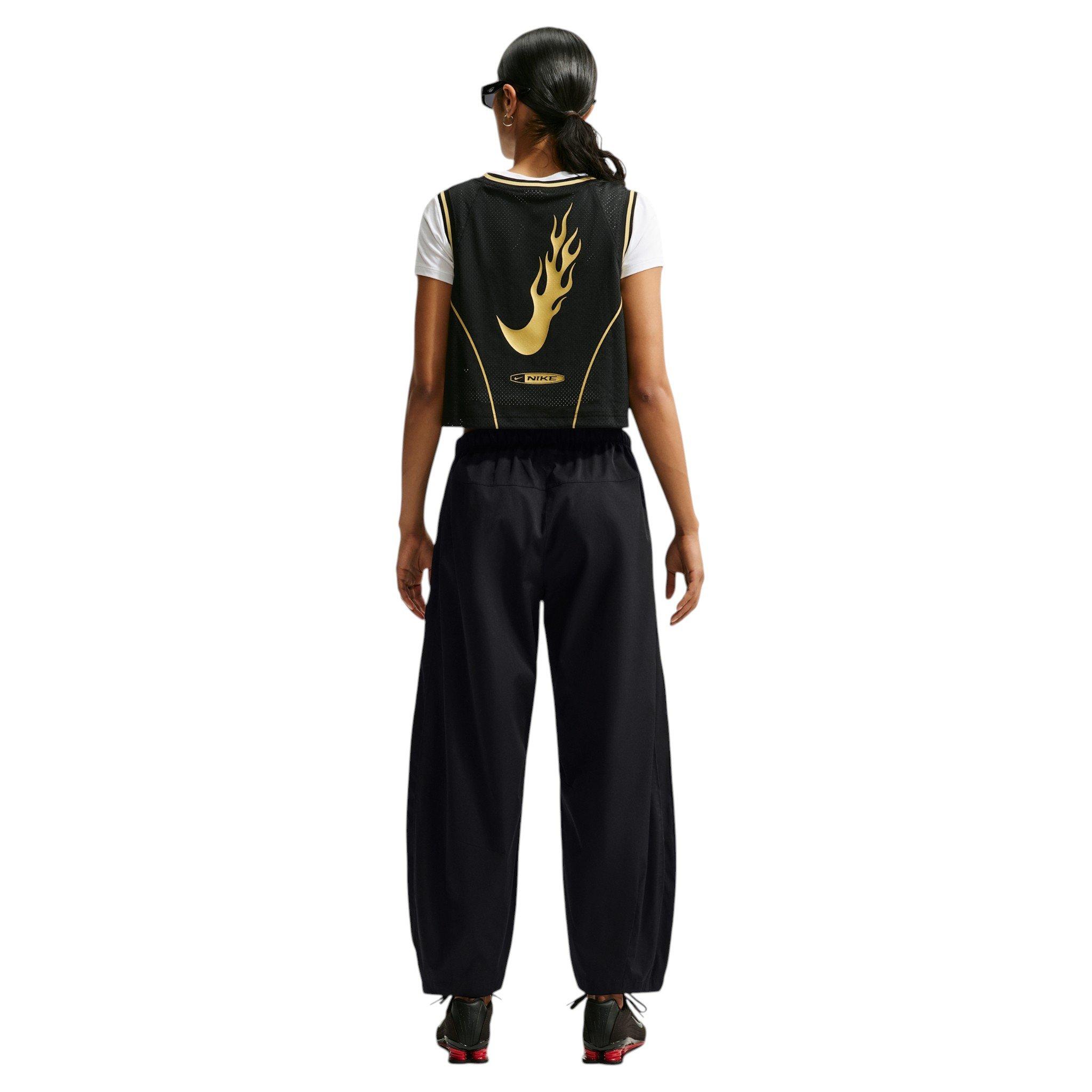 Nike Women's Sportswear Loose Mid-Rise Barrel Pants - Black - BLACK