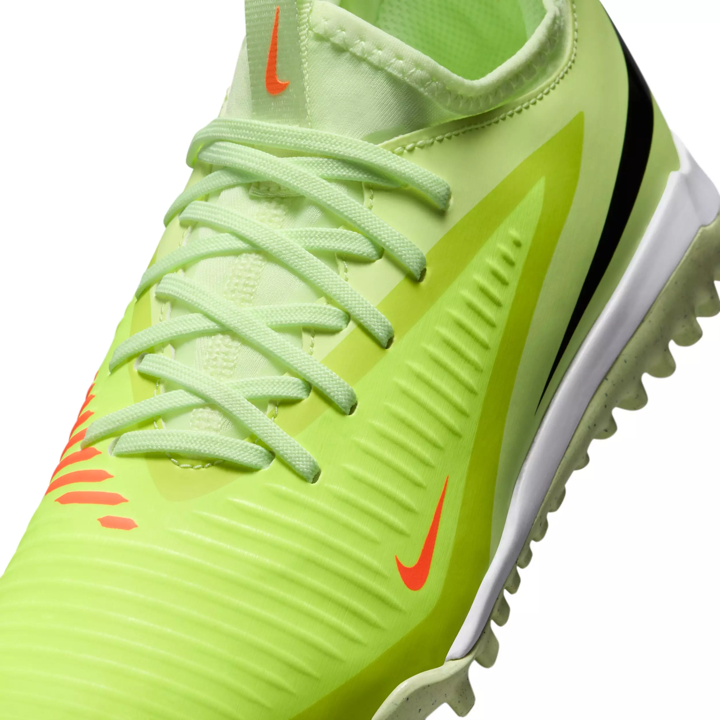 Nike Jr. Phantom 6 Low Academy Turf "Hyper Crimson/Life Lime/Black" Grade School Kids' Soccer Shoe - CRIMSON/LIME/BLACK