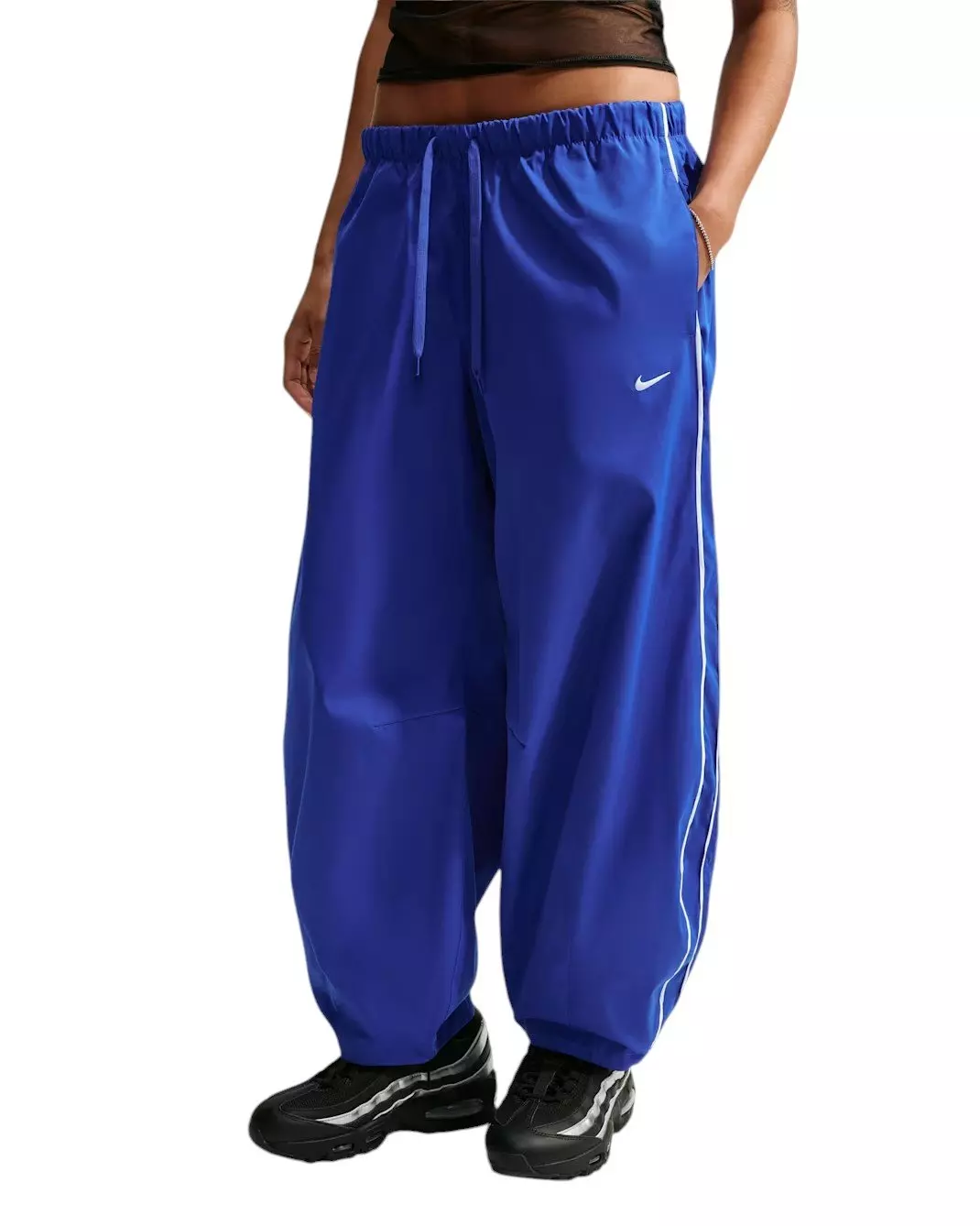 Nike Women's Sportswear Loose Mid-Rise Barrel Pants - Royal - ROYAL/WHITE