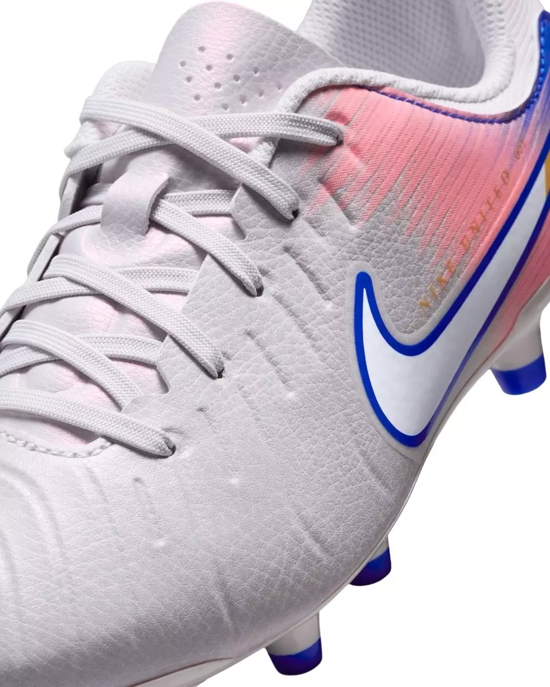 Nike Jr. Tiempo Legend 10 Academy MG "Vast Grey/Racer Blue" Grade School Kids' Soccer Cleat - GREY/BLUE