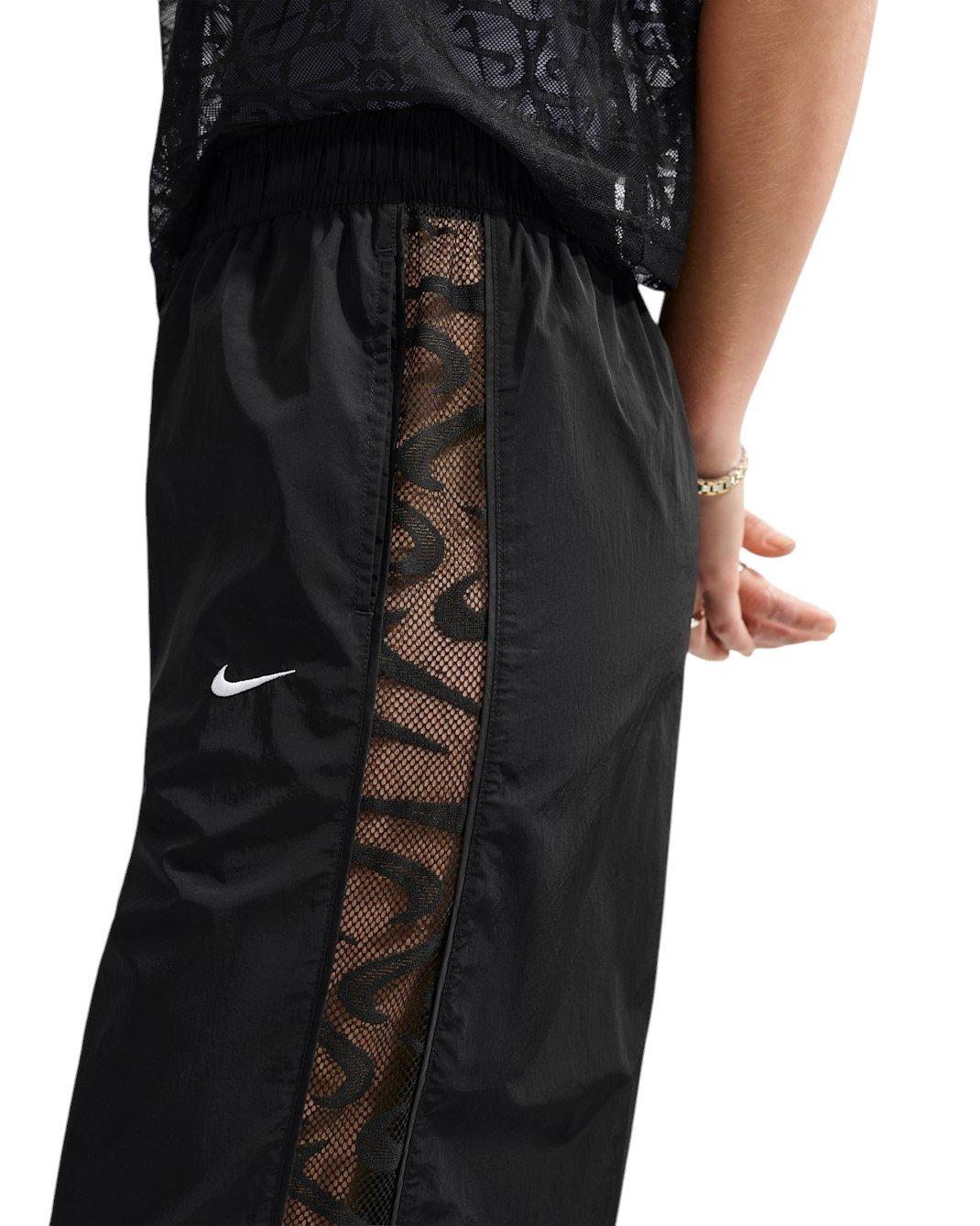 Nike Women's Sportswear Loose Mid-Rise Lace Track Pants - Black - BLACK