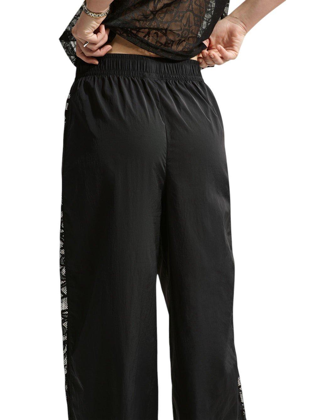 Nike Women's Sportswear Loose Mid-Rise Lace Track Pants - Black - BLACK