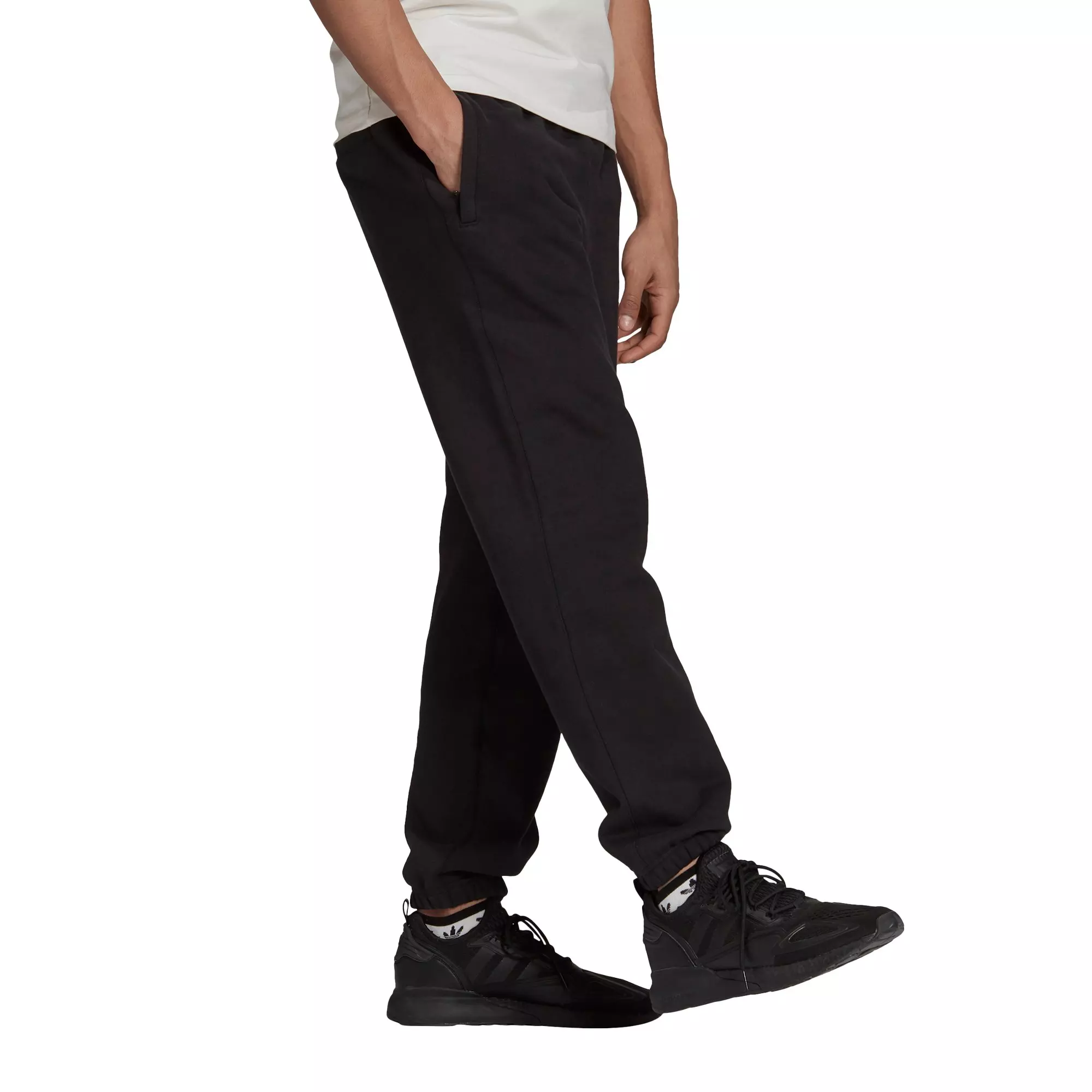 adidas Originals Men's Adicolor Trefoil Black Sweat Pants - BLACK