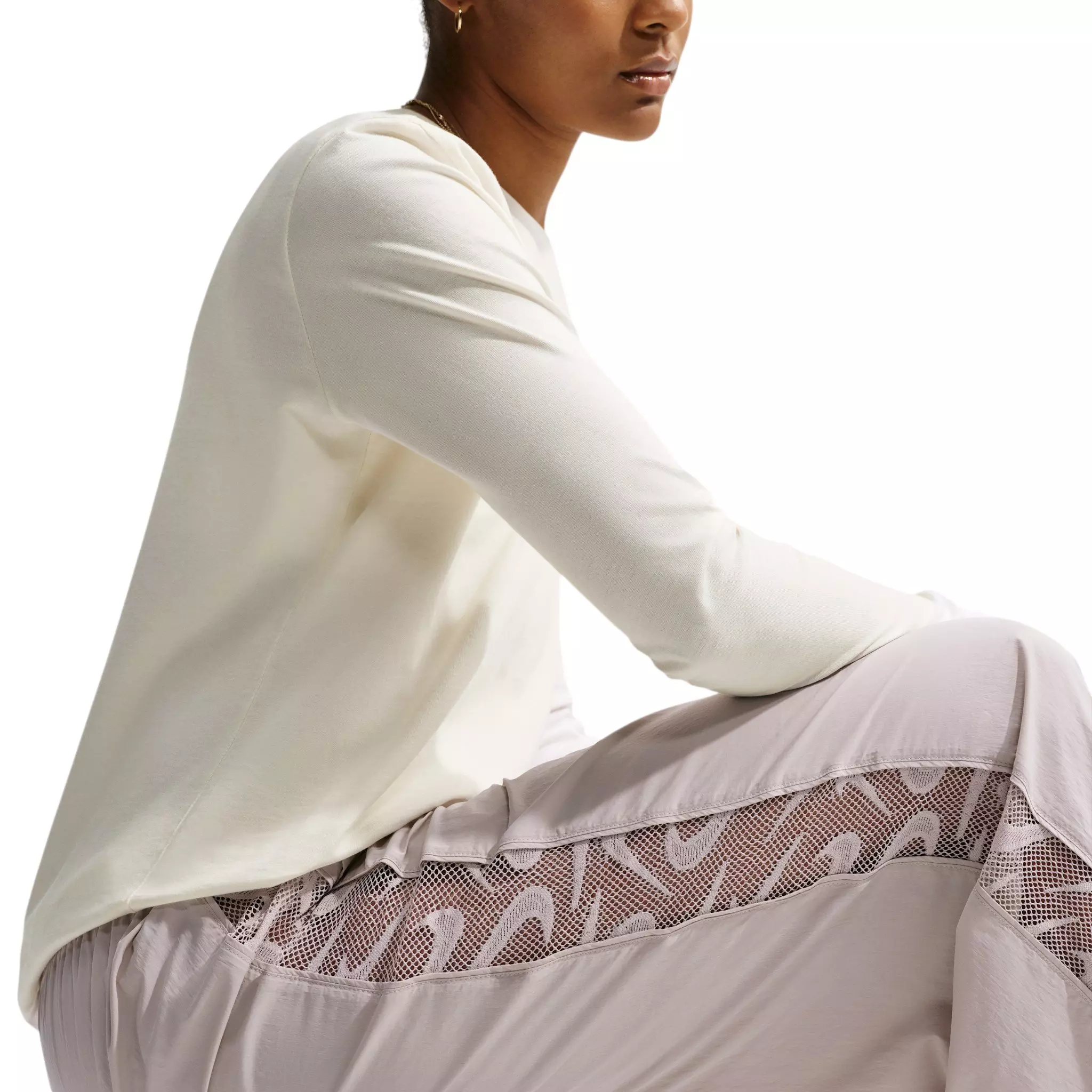 Nike Women's Sportswear Loose Mid-Rise Lace Track Pants - Cream - CREAM