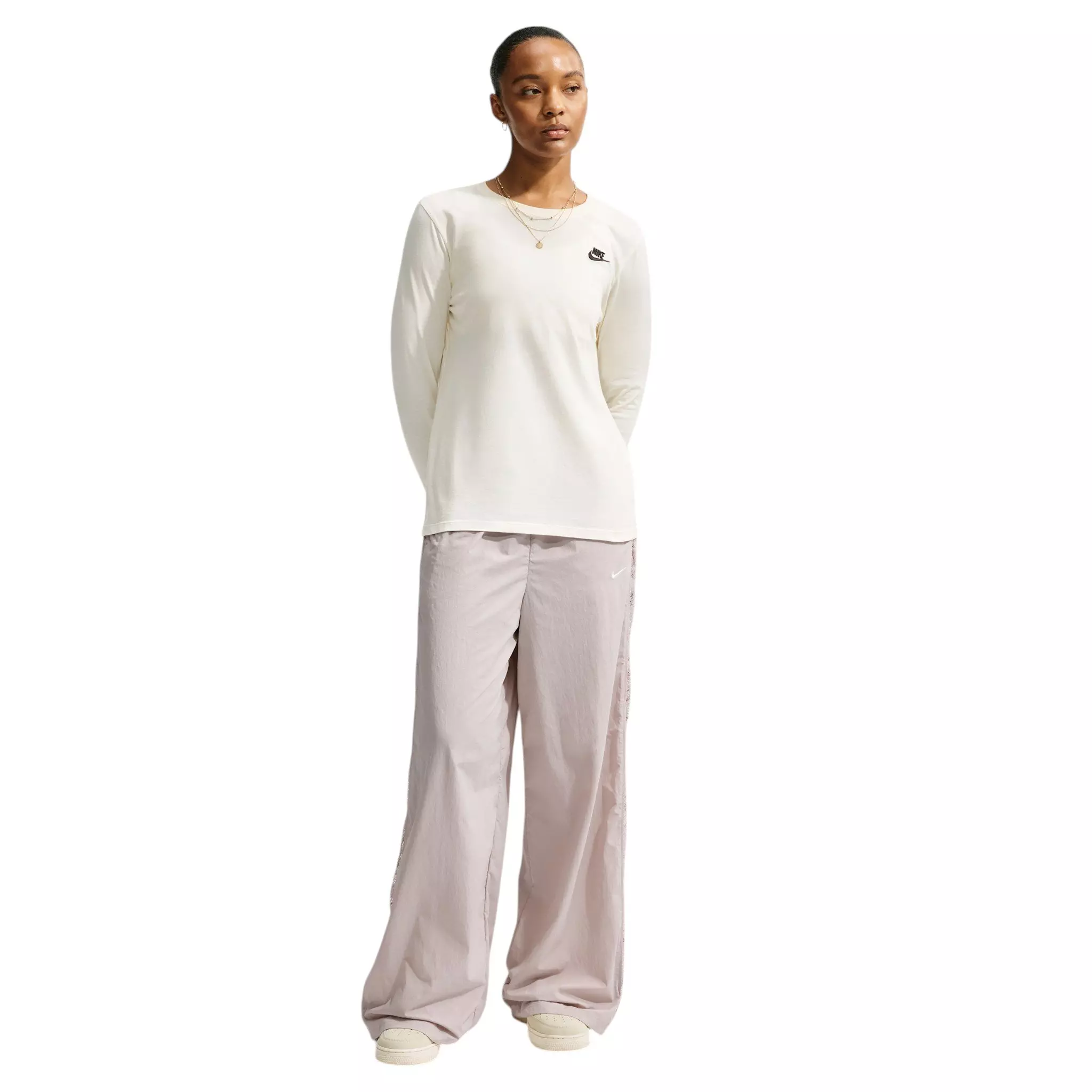 Nike Women's Sportswear Loose Mid-Rise Lace Track Pants - Cream - CREAM