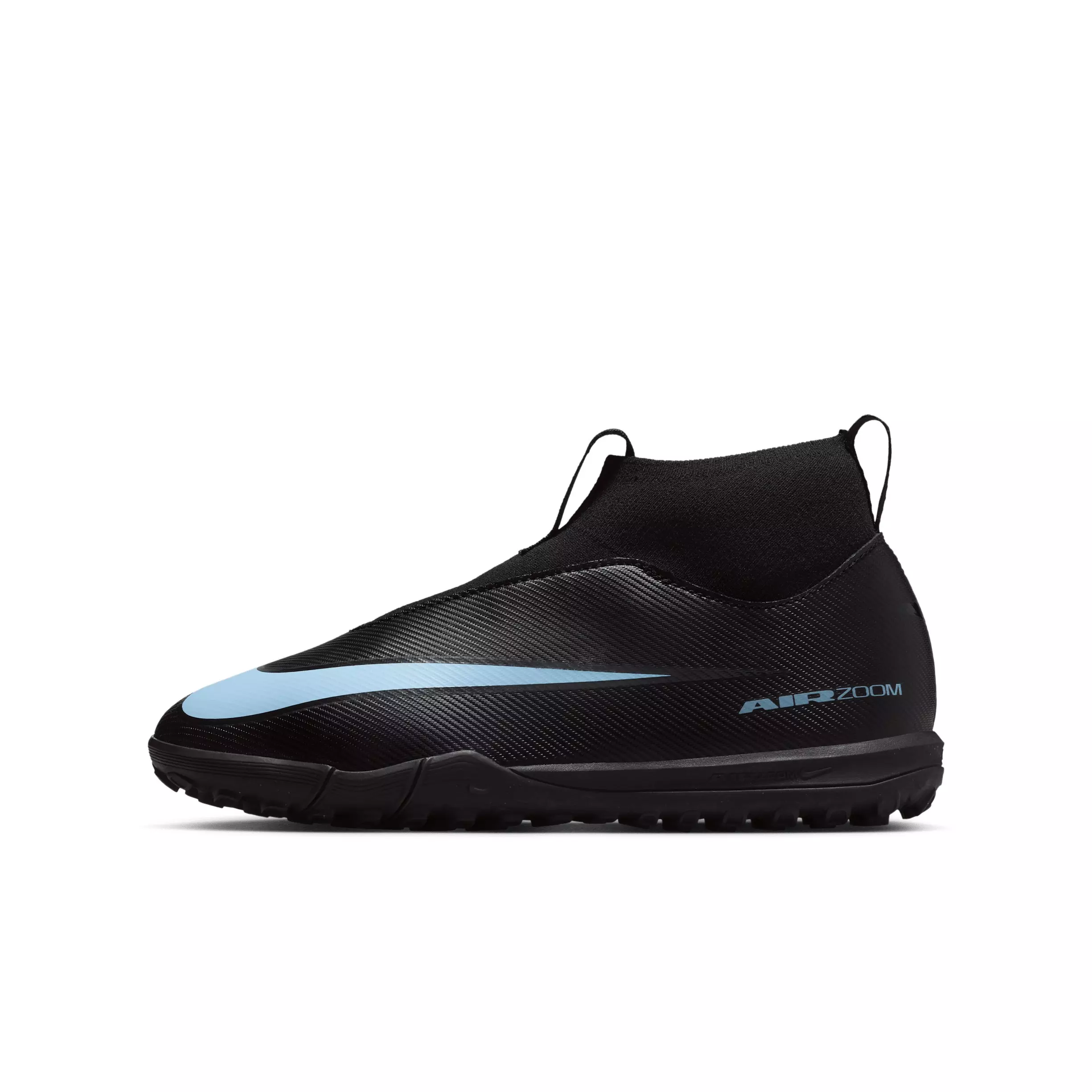Nike Jr. Mercurial Superfly 10 Academy Turf "Black/Ice Blue" Grade School Kids' Soccer Shoe - BLACK/BLUE