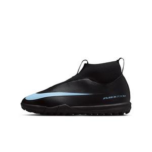 Nike Jr. Mercurial Superfly 10 Academy Turf "Black/Ice Blue" Grade School Kids' Soccer Shoe