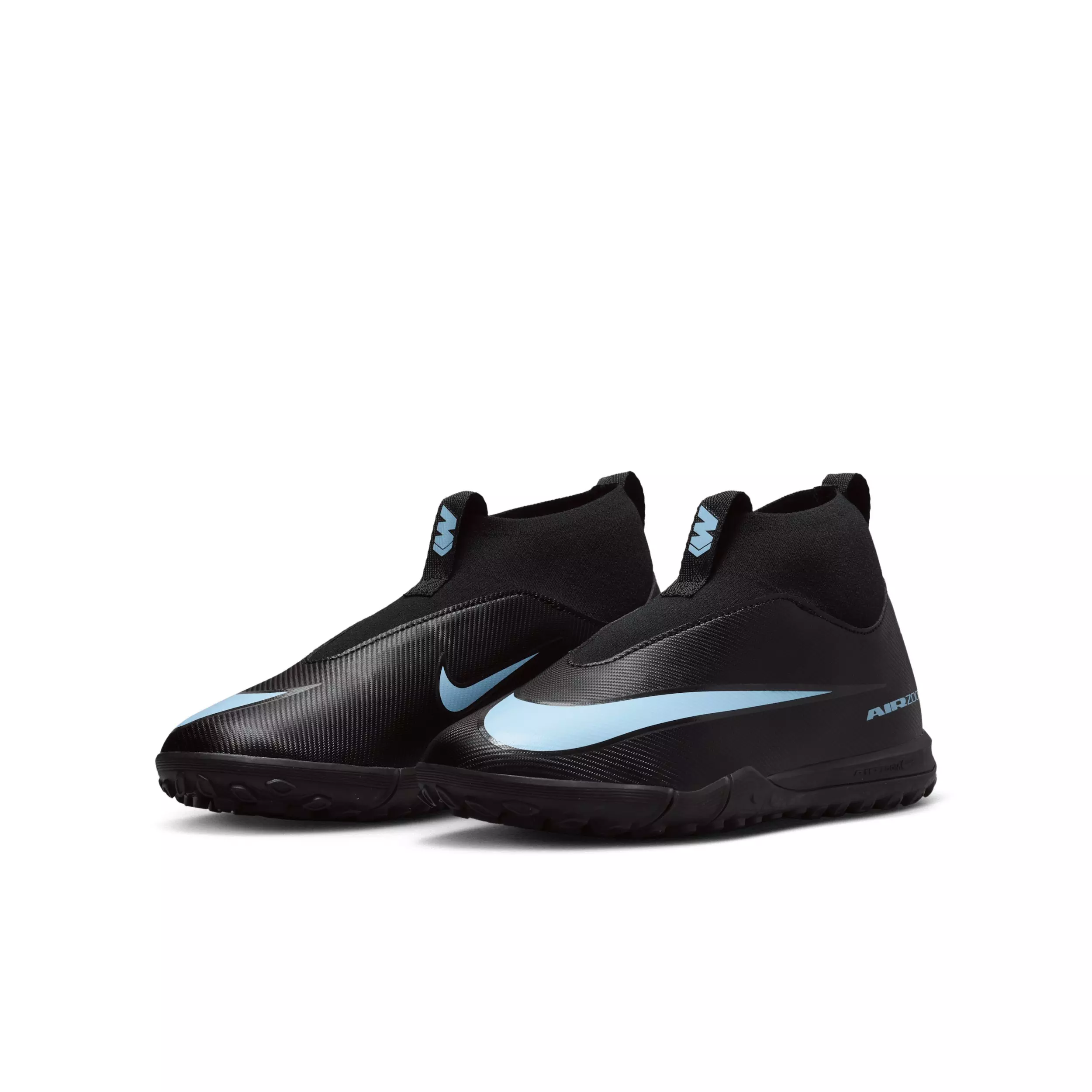 Nike Jr. Mercurial Superfly 10 Academy Turf "Black/Ice Blue" Grade School Kids' Soccer Shoe - BLACK/BLUE