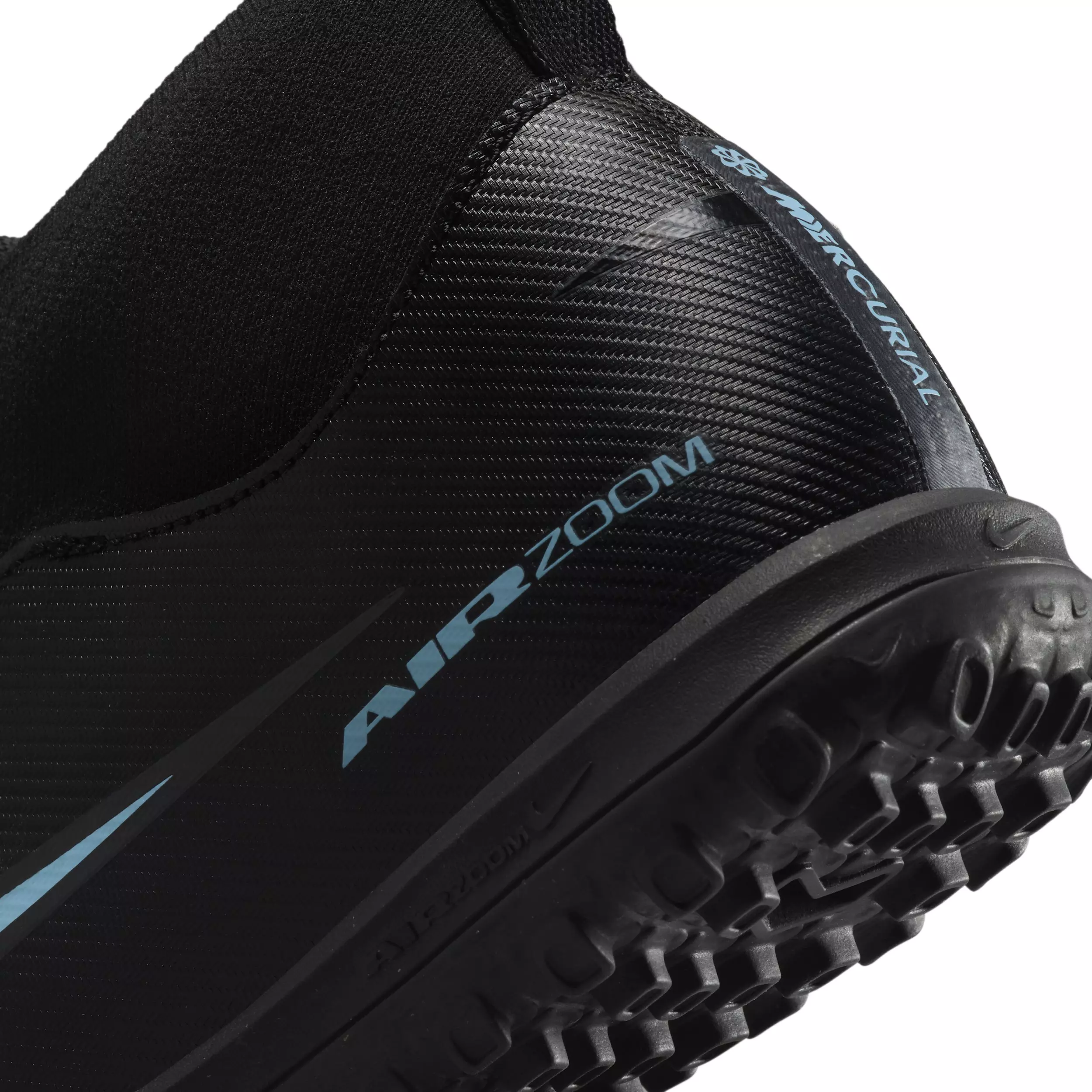 Nike Jr. Mercurial Superfly 10 Academy Turf "Black/Ice Blue" Grade School Kids' Soccer Shoe - BLACK/BLUE