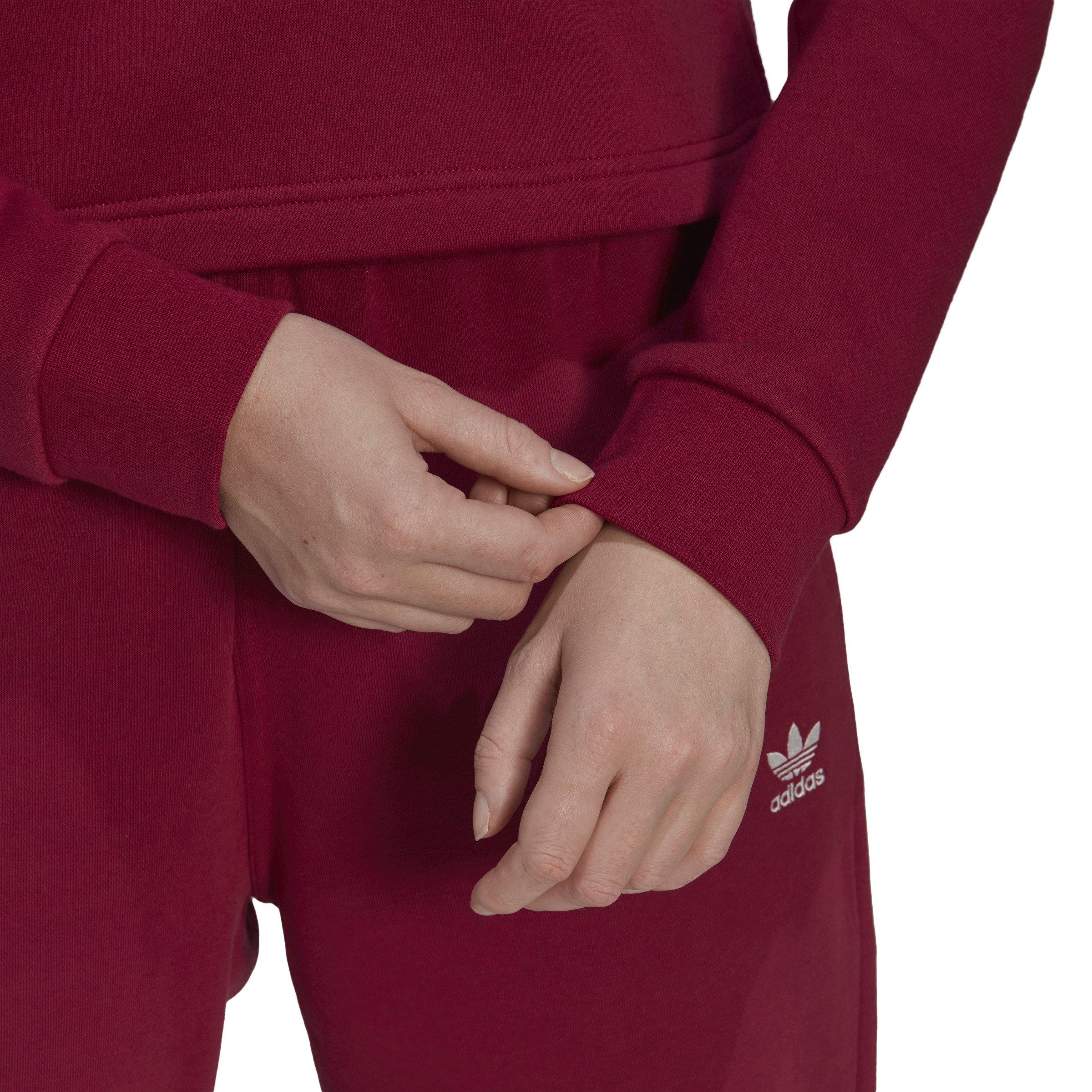 adidas Women's Adicolor Essentials Crop Fleece Hoodie-Red - RED Thumbnail View 5