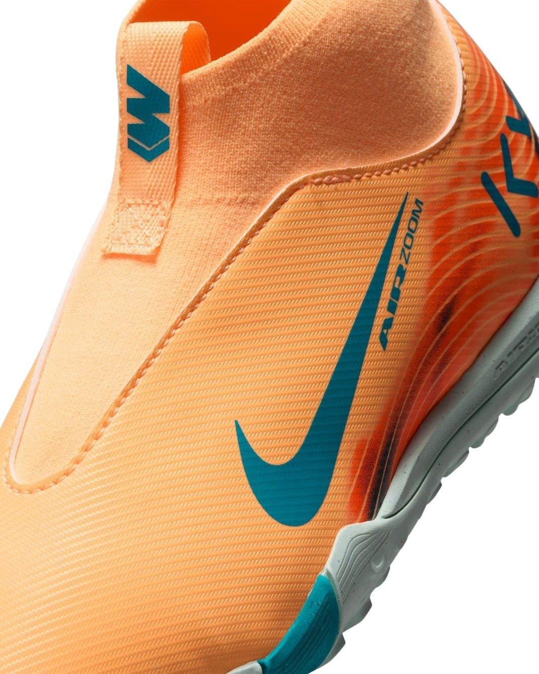 Nike Jr. Mercurial Superfly 10 Academy Turf "Melon/Igloo/Turquoise" Grade School Kids' Soccer Shoe - MELON/INGLOO/TURQUOISE Thumbnail View 7