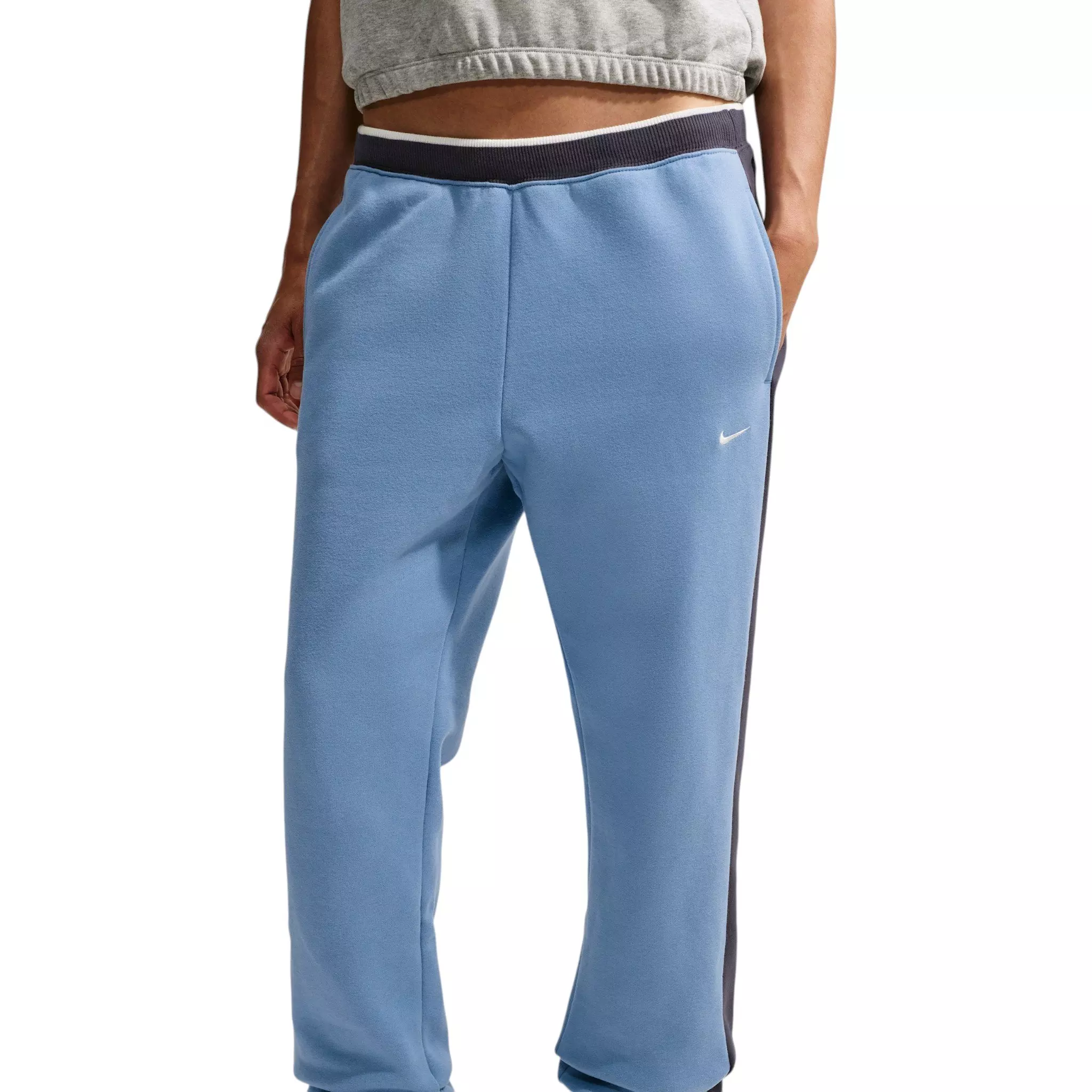 Nike Women's Studio Fleece Med-Weight Mid-Rise Joggers - Blue/Gridiron - BLUE/GRIDIRON