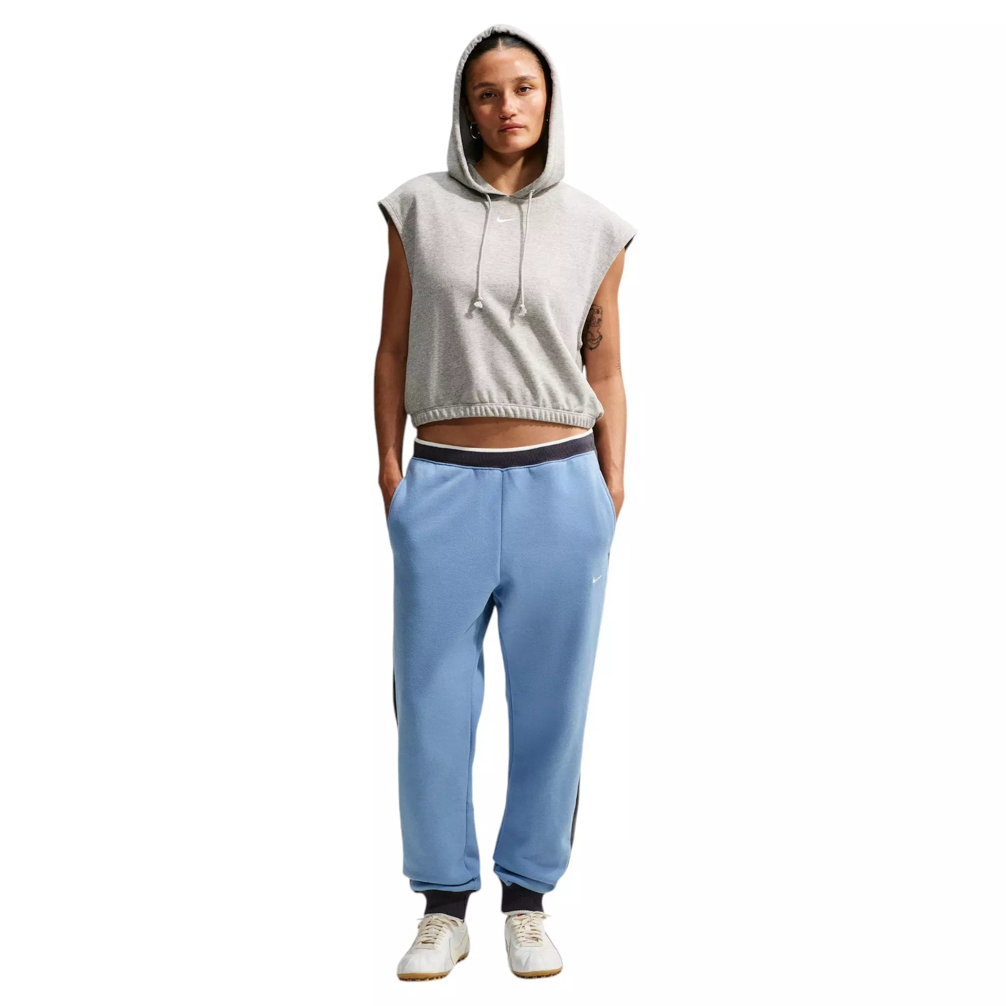 Nike Women's Studio Fleece Med-Weight Mid-Rise Joggers - Blue/Gridiron - BLUE/GRIDIRON