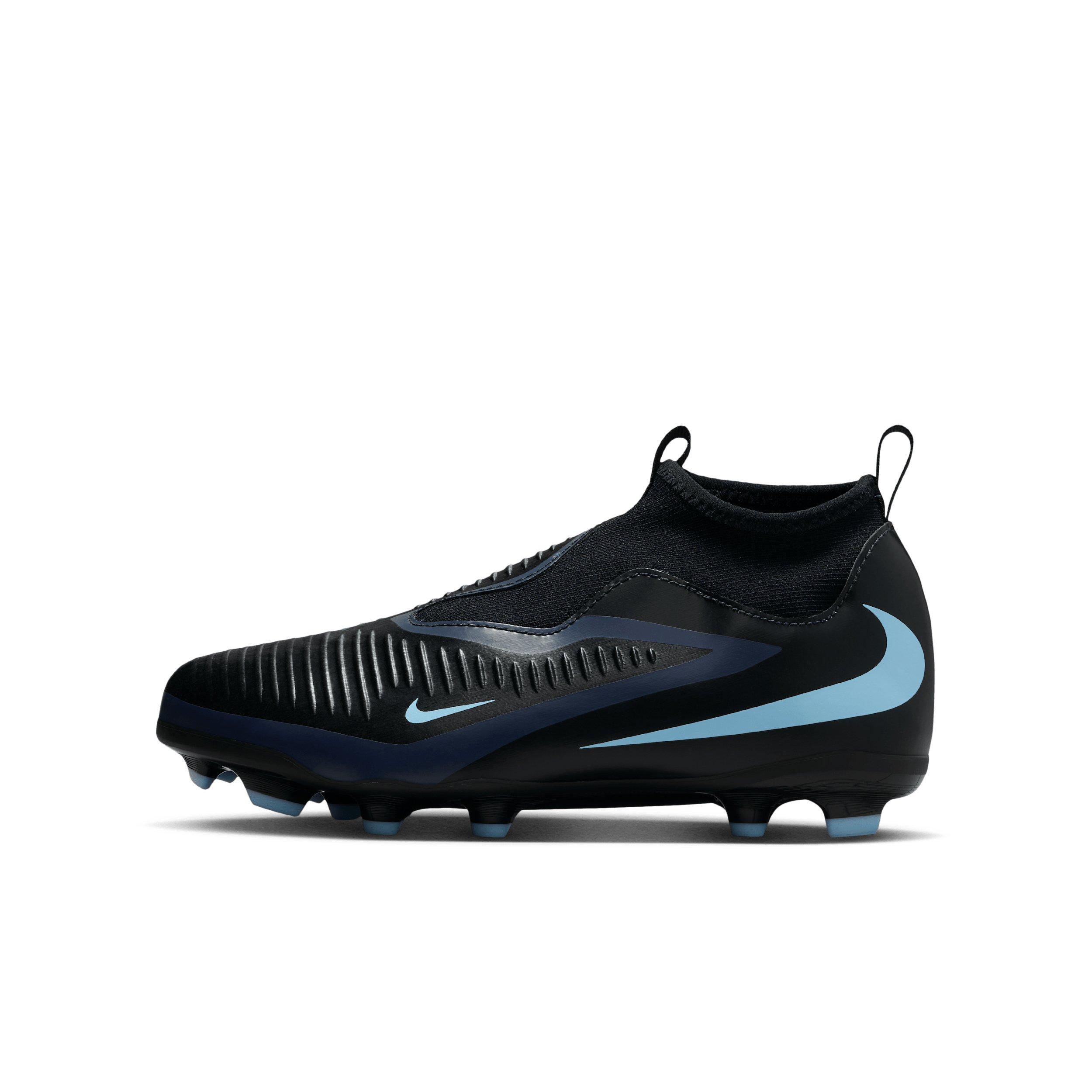 Nike Jr. Phantom 6 High Academy MG "Black/Black" Grade School Kids' Soccer Cleat - BLACK/BLACK Thumbnail View 2
