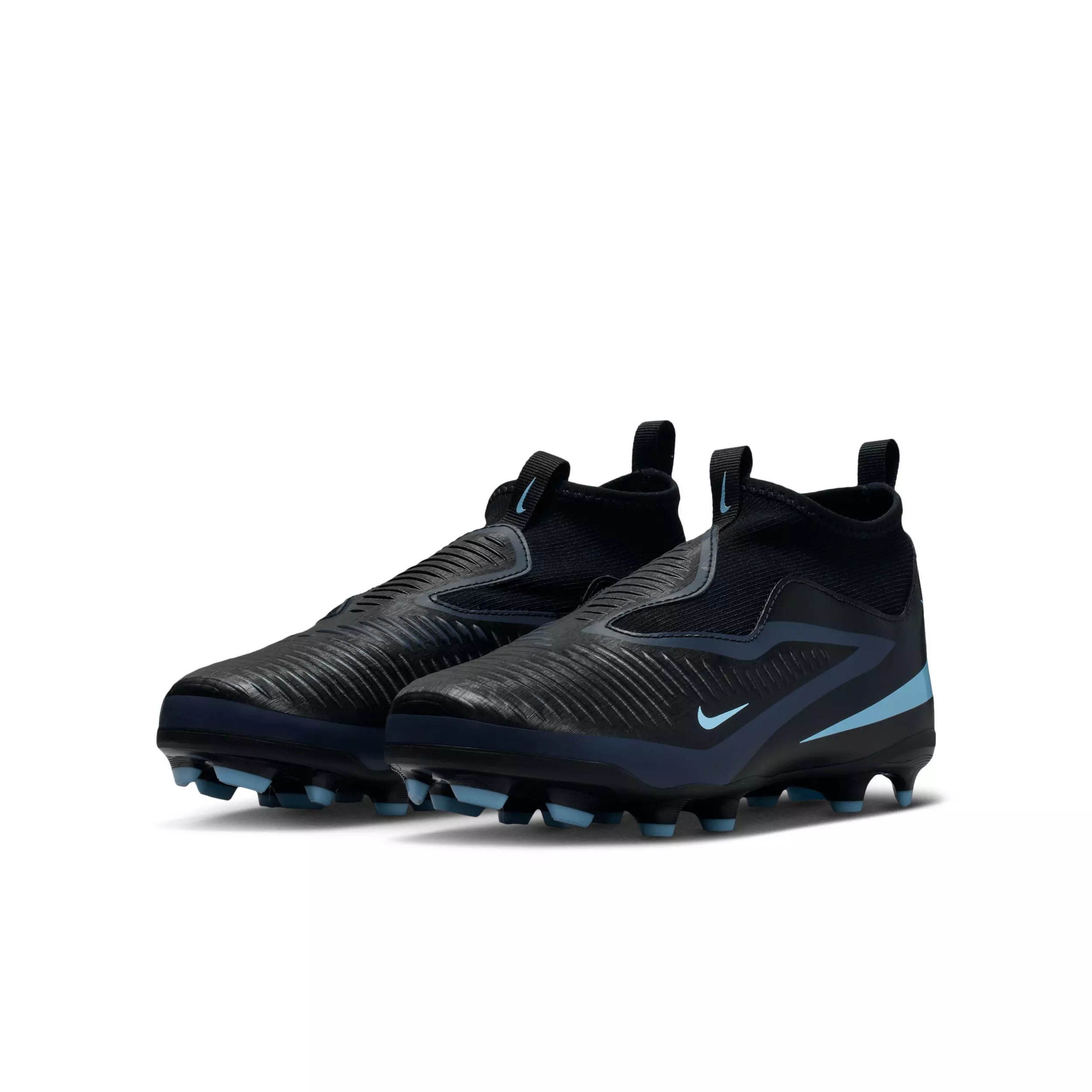 Nike Jr. Phantom 6 High Academy MG "Black/Black" Grade School Kids' Soccer Cleat - BLACK/BLACK