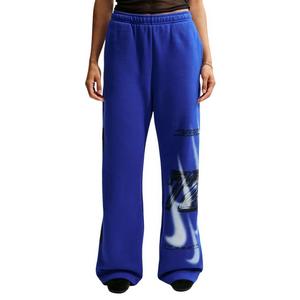 Nike Women's Studio Fleece Med-Weight Oversized HR Straight-Leg Graphic Pants - Royal - ROYAL