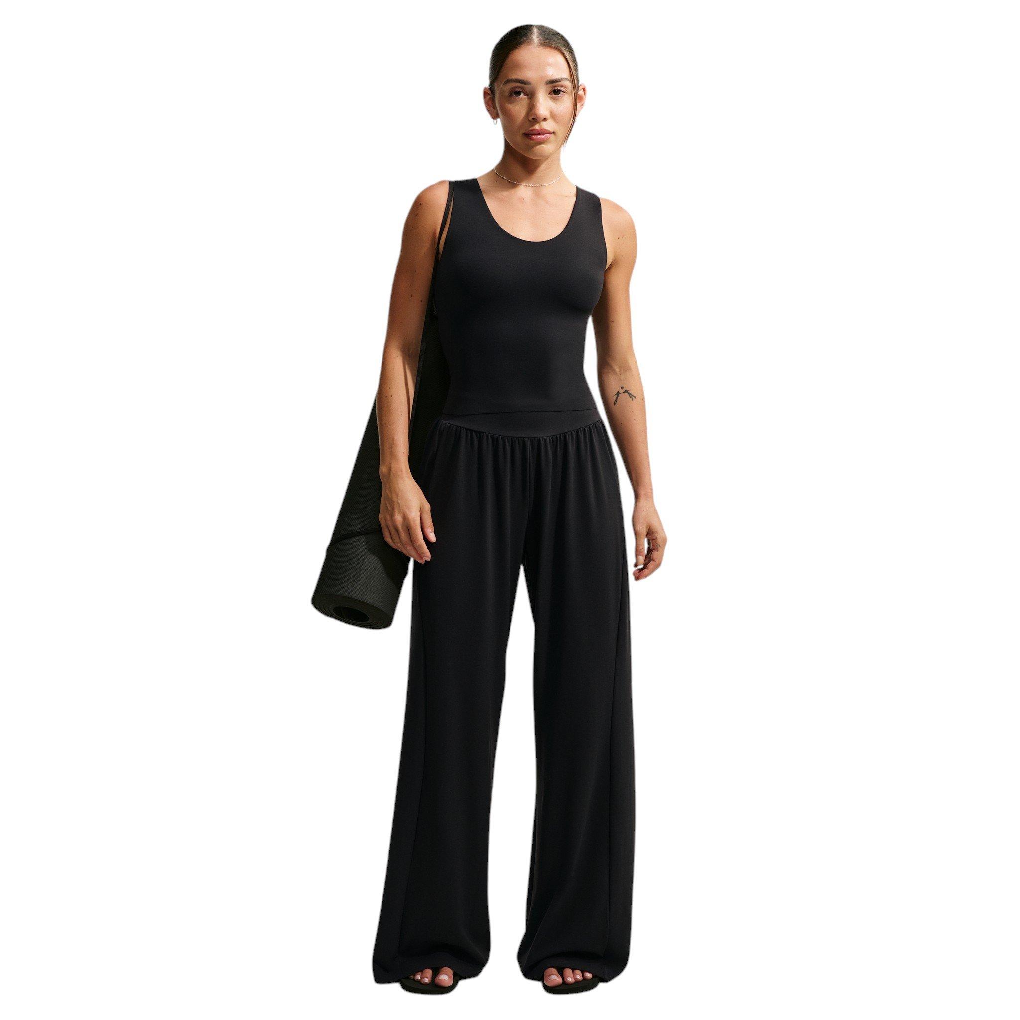 Nike Women's Zenvy Mid-Rise Wide-Leg Pants - Black - BLACK