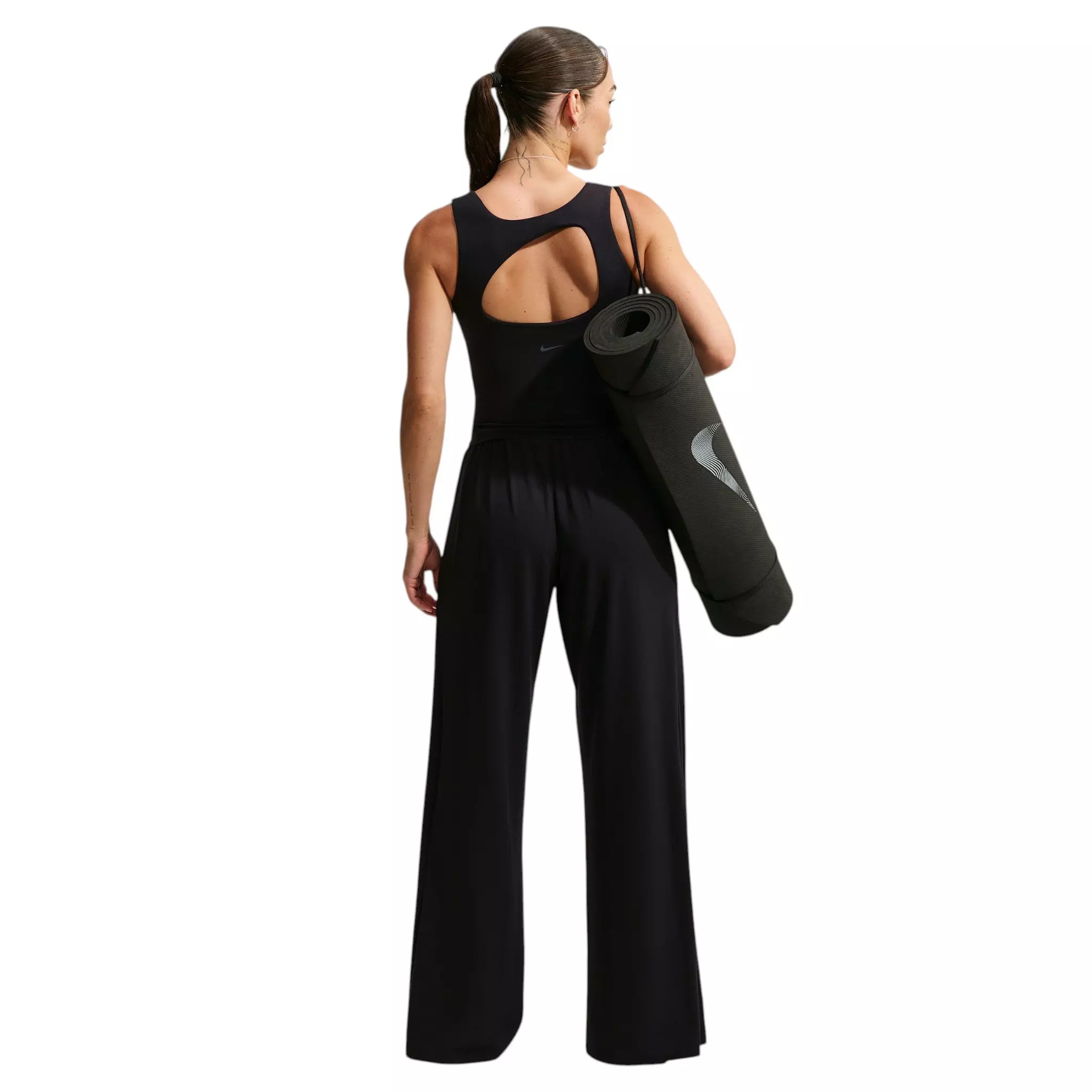 Nike Women's Zenvy Mid-Rise Wide-Leg Pants - Black - BLACK