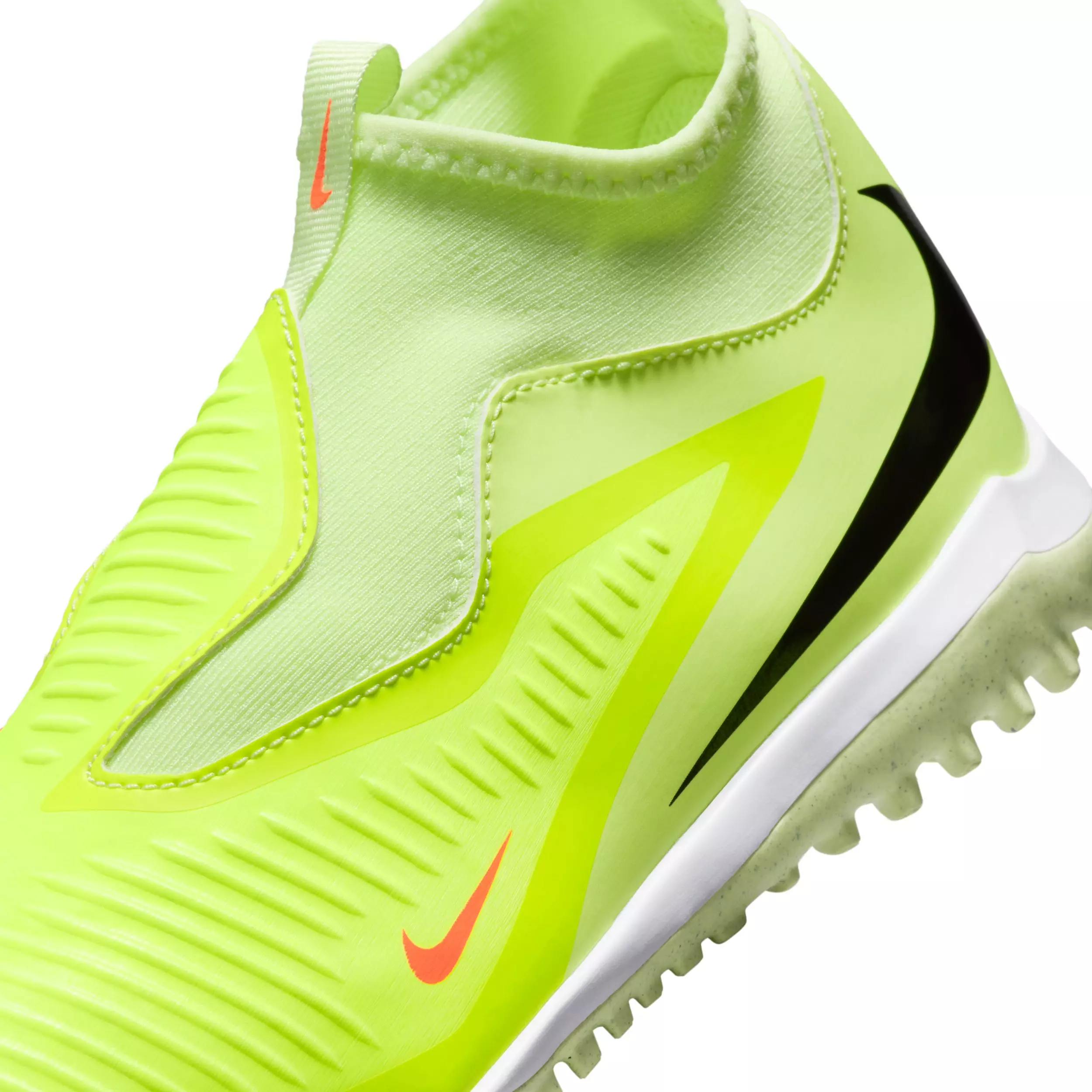 Nike Jr. Phantom 6 High Academy Turf "Hyper Crimson/Limelight/Black" Grade School Kids' Soccer Shoe - CRIMSON/LIMELIGHT/BLACK