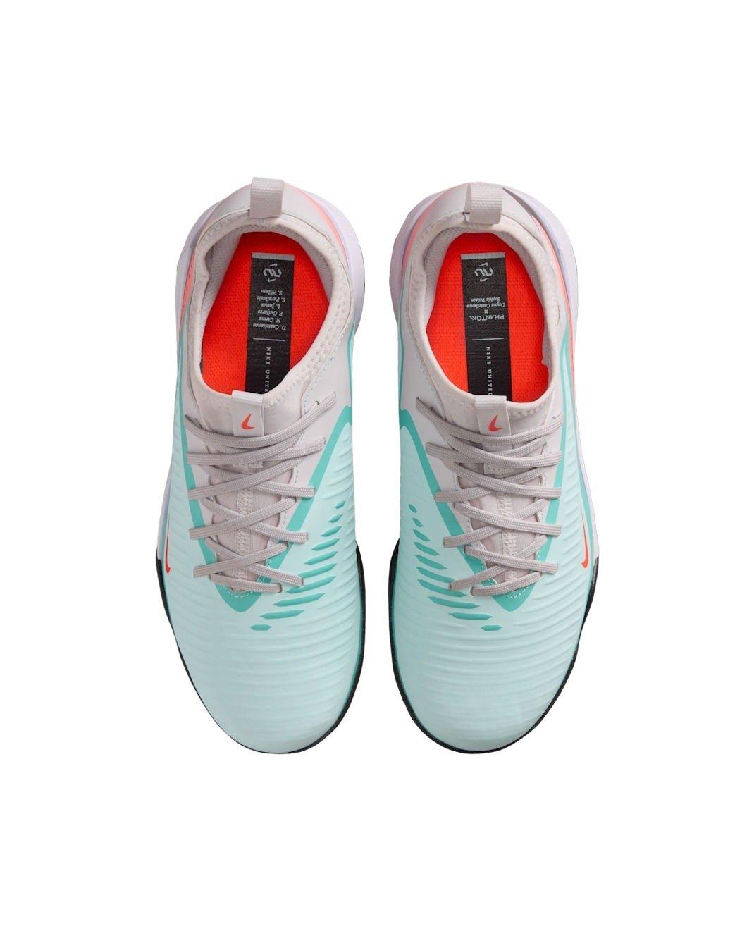 Nike Jr. Phantom 6 Low Academy Turf NU "Pistachio Frost/Hyper Orange" Grade School Kids' Soccer Shoe - PISTACHIO/ORANGE Thumbnail View 3