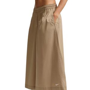 Nike Women's Sportswear Oversized Mid-Rise Poplin Culotte Pants - Beige - BEIGE