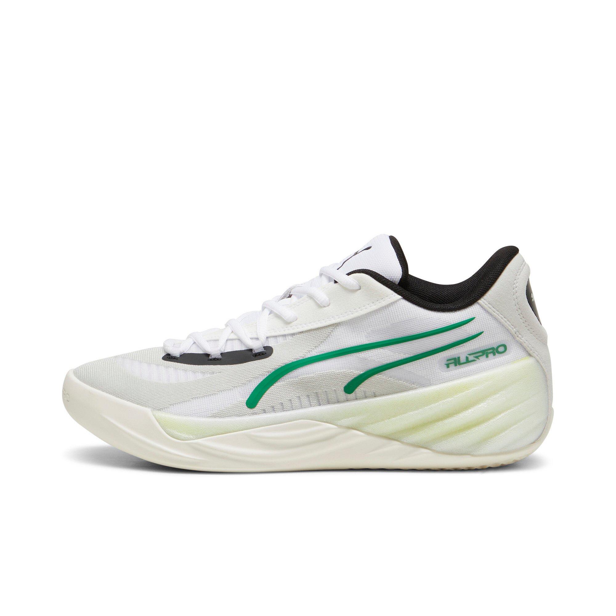 PUMA All-Pro Nitro "Warm White/Glacial Grey/Archive Green" Men's Basketball Shoe - WHITE/GREY/GREEN Thumbnail View 2