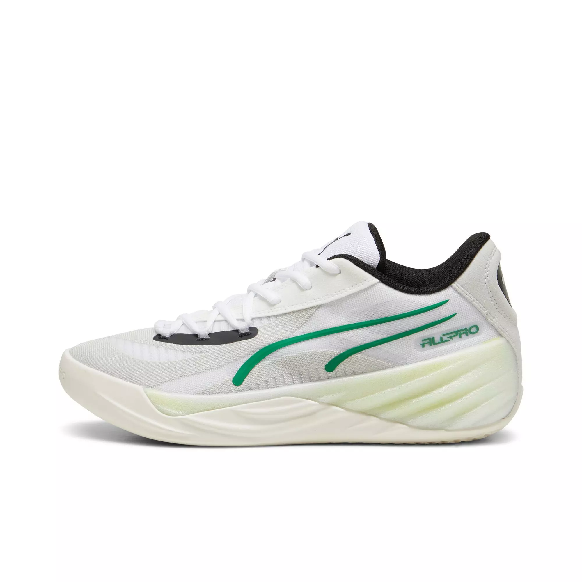 PUMA All-Pro Nitro "Warm White/Glacial Grey/Archive Green" Men's Basketball Shoe - WHITE/GREY/GREEN