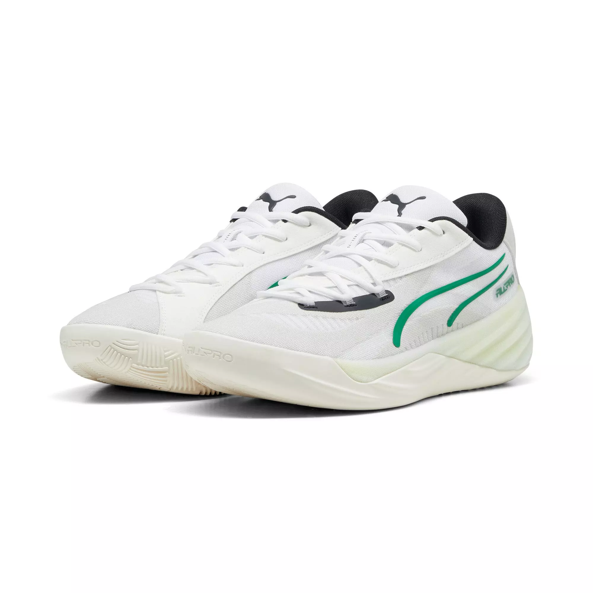 PUMA All-Pro Nitro "Warm White/Glacial Grey/Archive Green" Men's Basketball Shoe - WHITE/GREY/GREEN