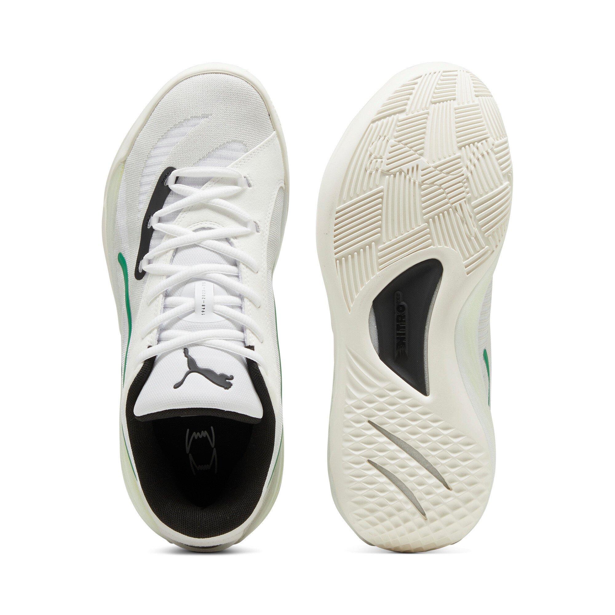 PUMA All-Pro Nitro "Warm White/Glacial Grey/Archive Green" Men's Basketball Shoe - WHITE/GREY/GREEN Thumbnail View 4