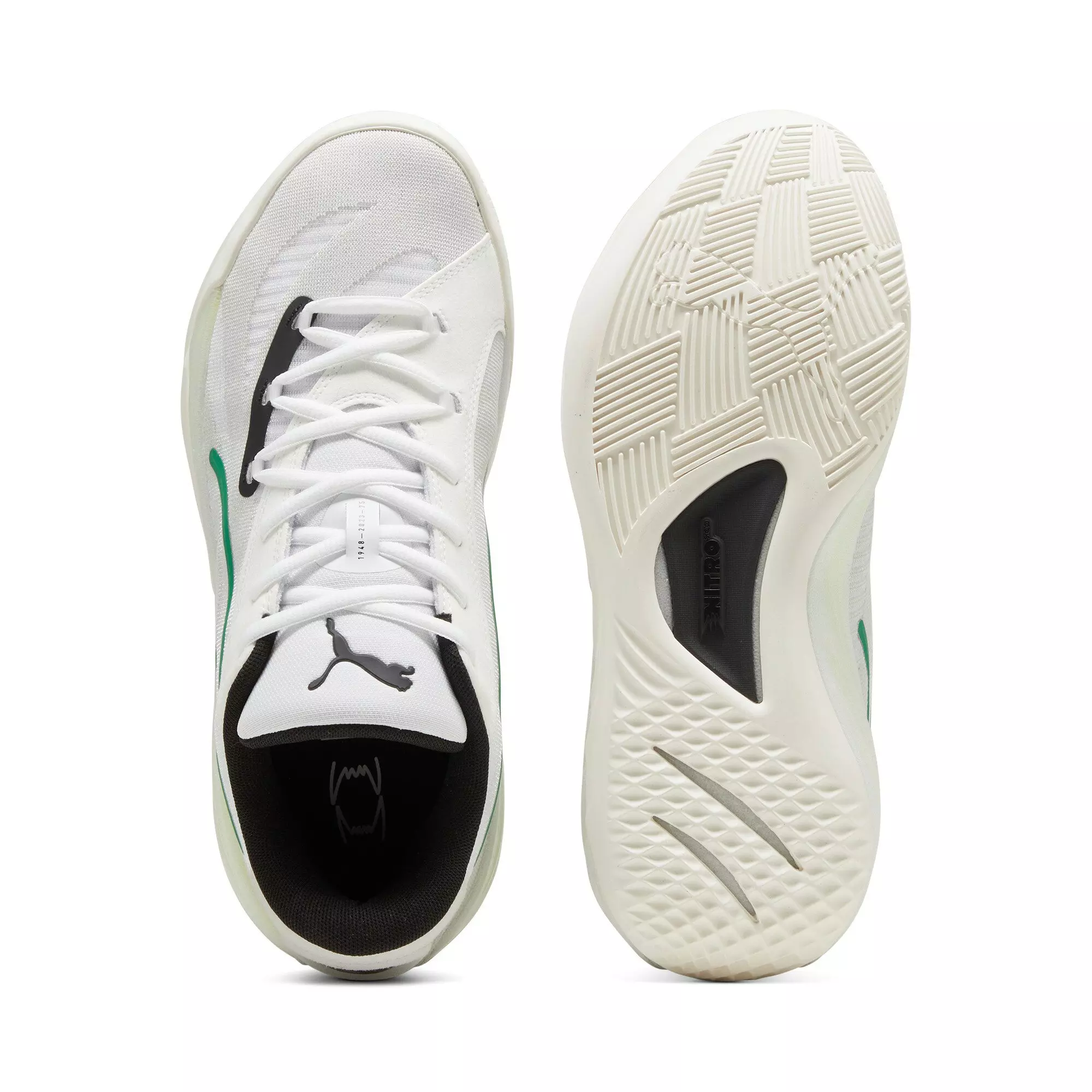 PUMA All-Pro Nitro "Warm White/Glacial Grey/Archive Green" Men's Basketball Shoe - WHITE/GREY/GREEN