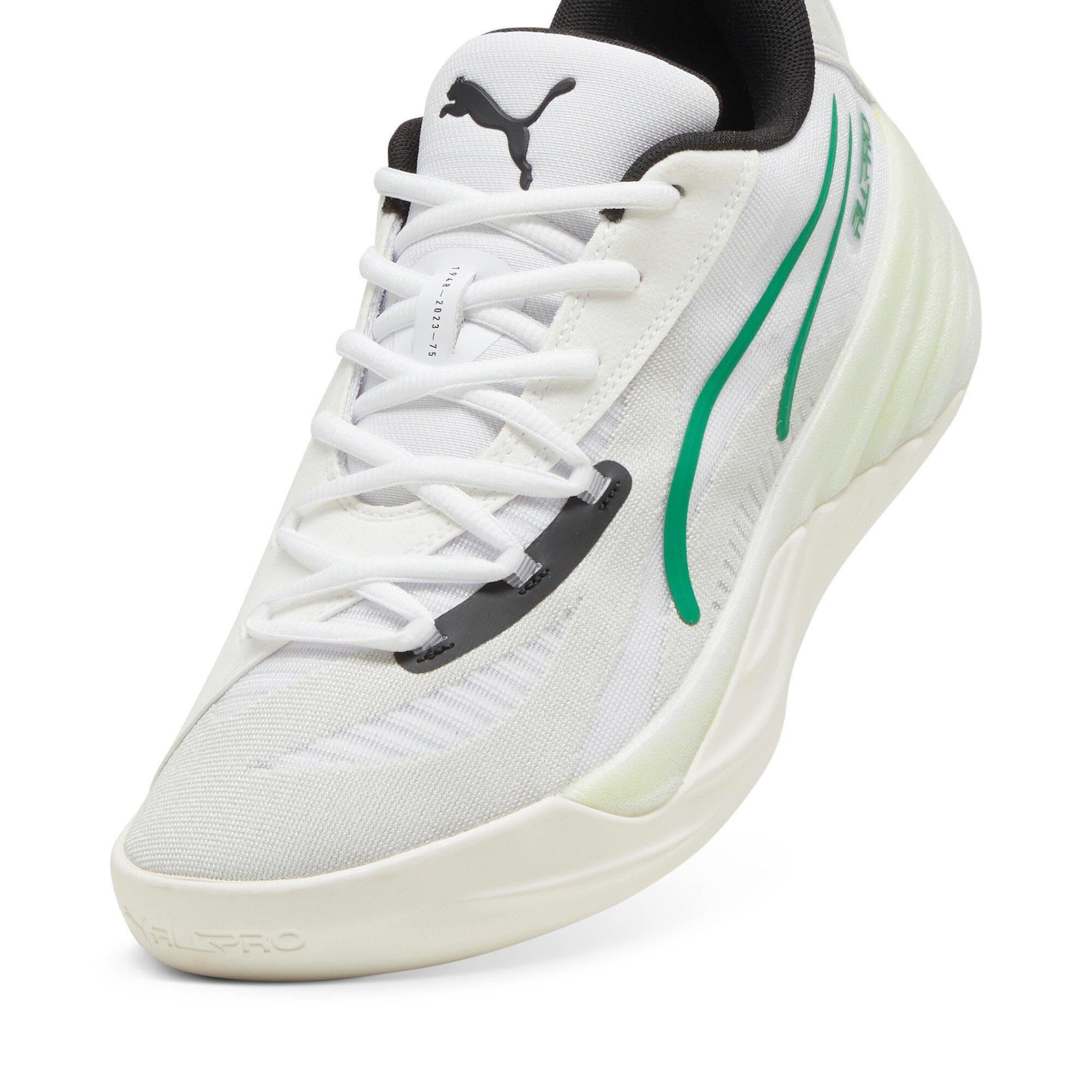 PUMA All-Pro Nitro "Warm White/Glacial Grey/Archive Green" Men's Basketball Shoe - WHITE/GREY/GREEN Thumbnail View 5