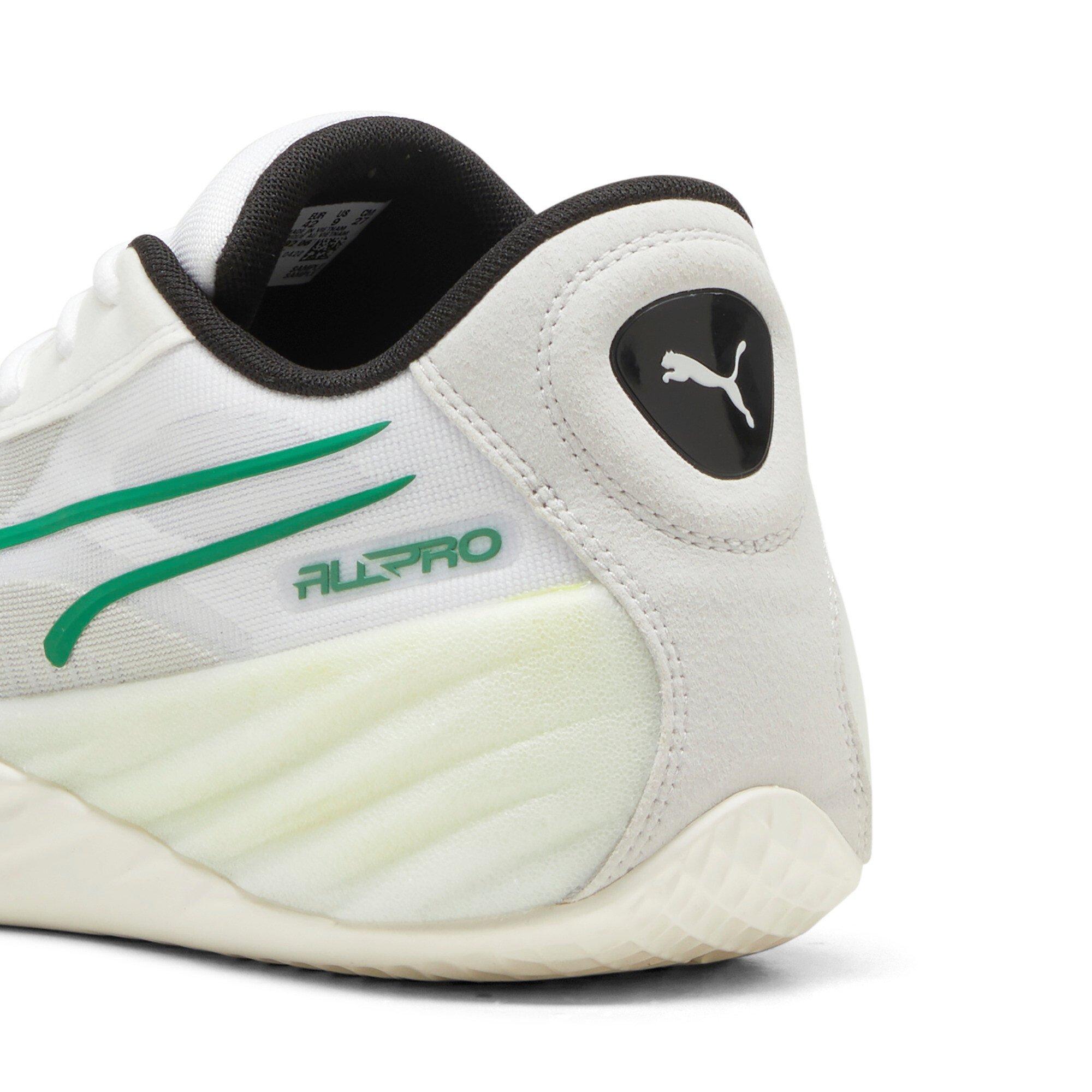 PUMA All-Pro Nitro "Warm White/Glacial Grey/Archive Green" Men's Basketball Shoe - WHITE/GREY/GREEN Thumbnail View 6