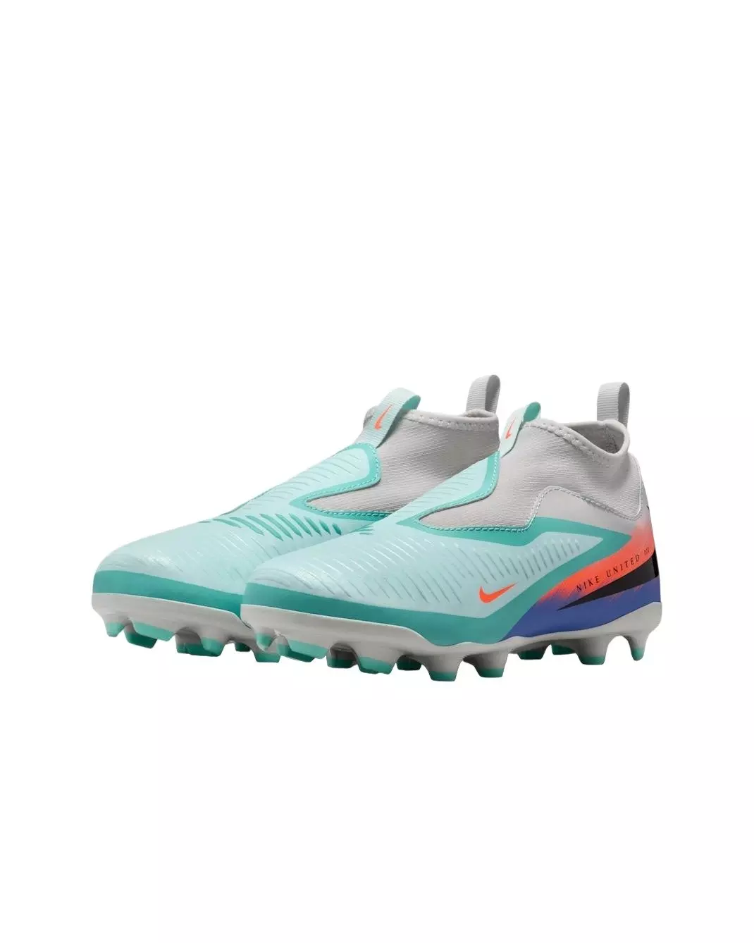 Nike Jr. Phantom 6 High Academy MG "Pistachio Frost/Hyper Orange" Grade School Kids' Soccer Cleat - PISTACHIO/ORANGE