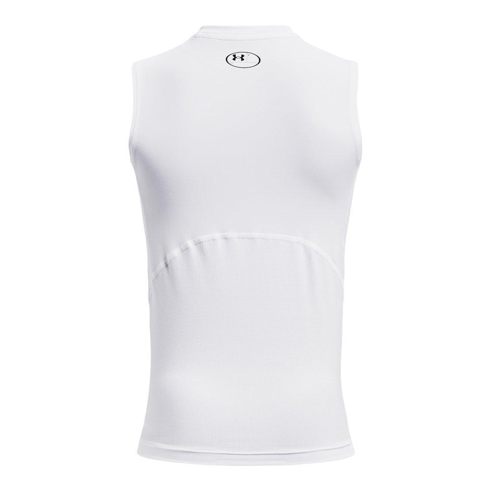 Under Armour Big Boys' HeatGear Sleeveless Shirt - White/Black