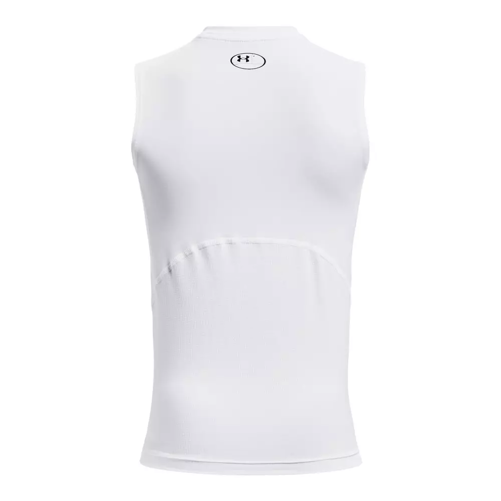 Under Armour Big Boys' HeatGear Sleeveless Shirt - White/Black - WHITE/BLACK