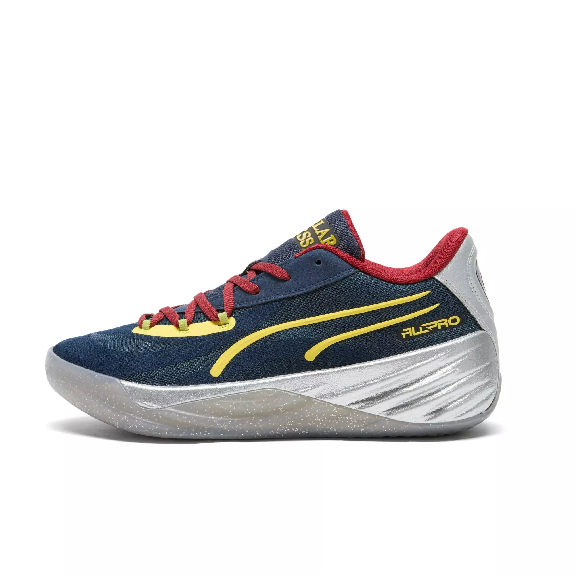PUMA All-Pro Nitro Polar Express "Club Navy/Intense Red/Golden Fog" Men's Basketball Shoe - NAVY/RED/GOLDEN