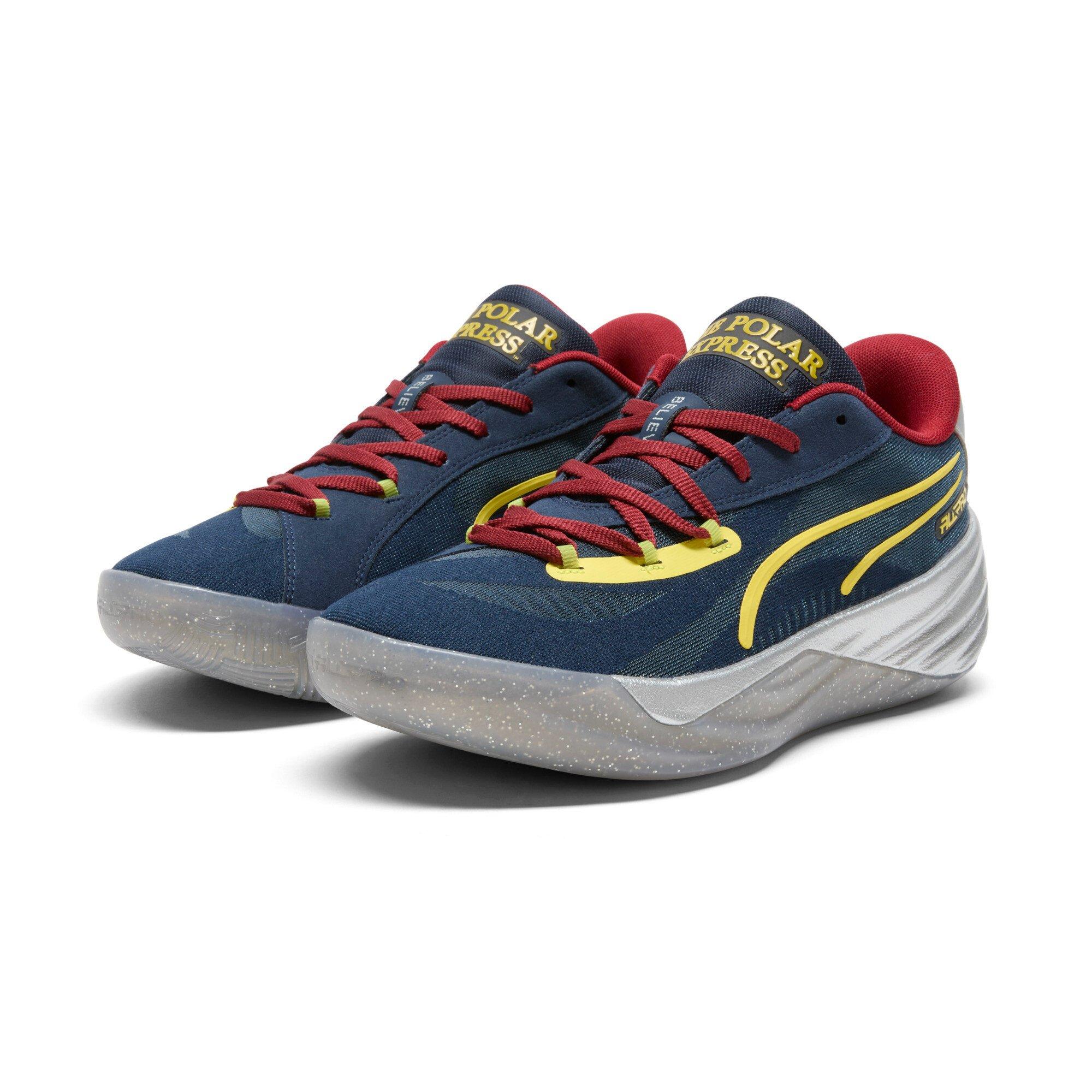 PUMA All-Pro Nitro Polar Express "Club Navy/Intense Red/Golden Fog" Men's Basketball Shoe - NAVY/RED/GOLDEN Thumbnail View 3