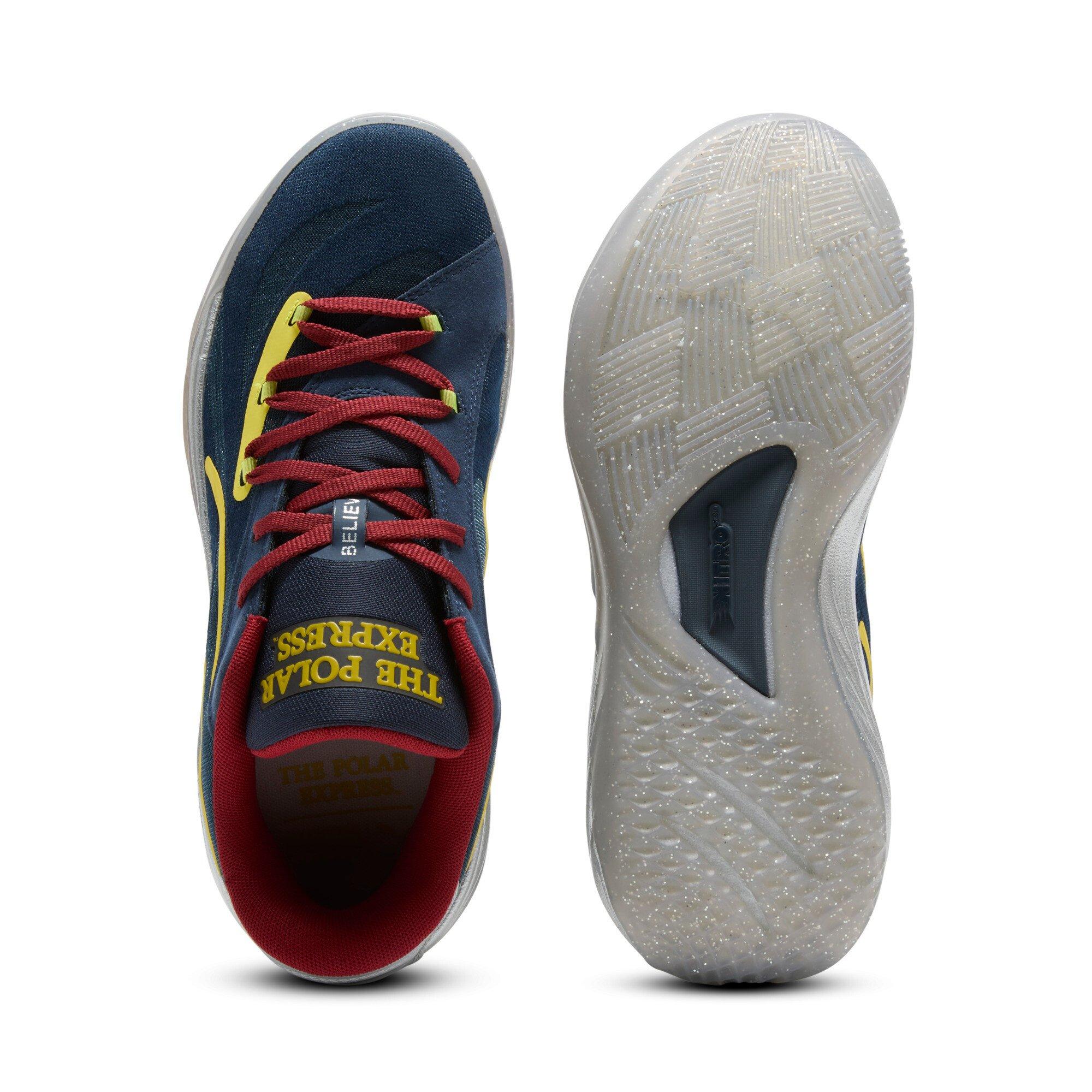 PUMA All-Pro Nitro Polar Express "Club Navy/Intense Red/Golden Fog" Men's Basketball Shoe - NAVY/RED/GOLDEN Thumbnail View 4