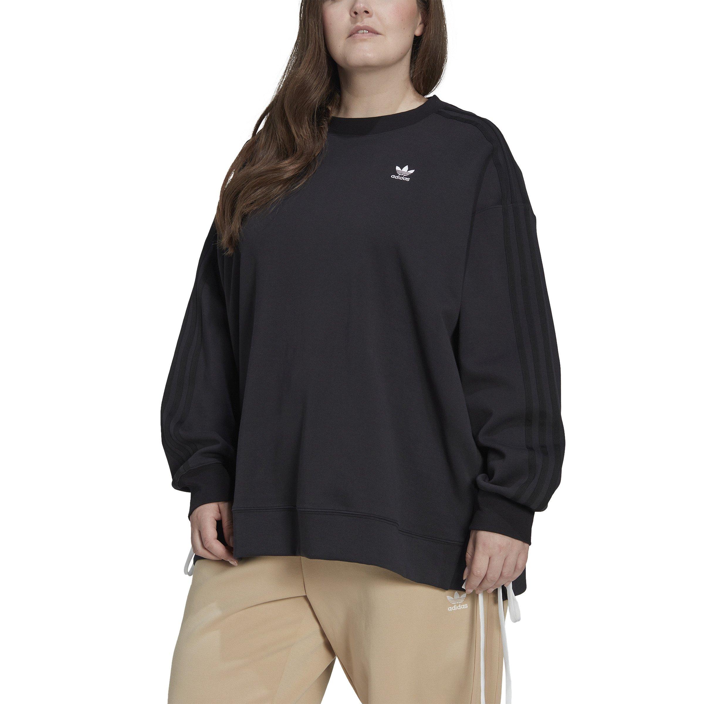 Adidas Originals - Sweat Crewneck Crop Femme A Bandes HN8317 Blanc 