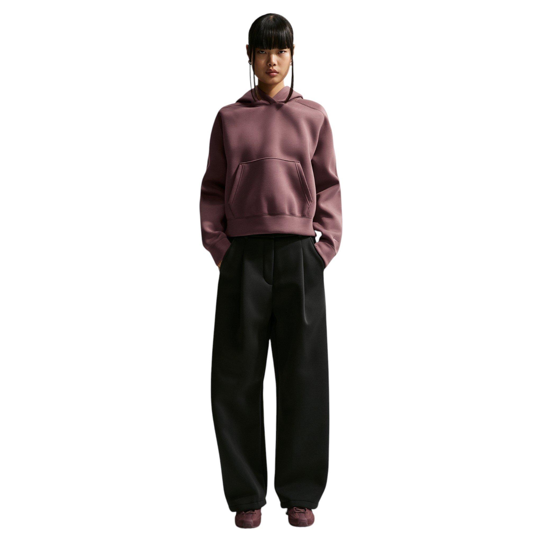 Nike Women's Pregame Fleece Loose Mid-Rise Trousers - Black - BLACK