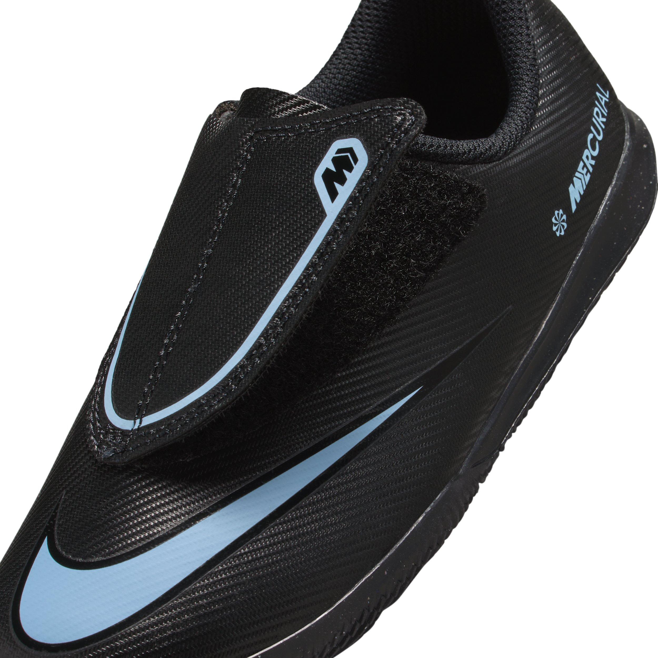 Nike Jr. Mercurial Vapor 16 Club IC "Black/Ice Blue" Preschool Kids' Soccer Shoe - BLACK/BLUE Thumbnail View 7