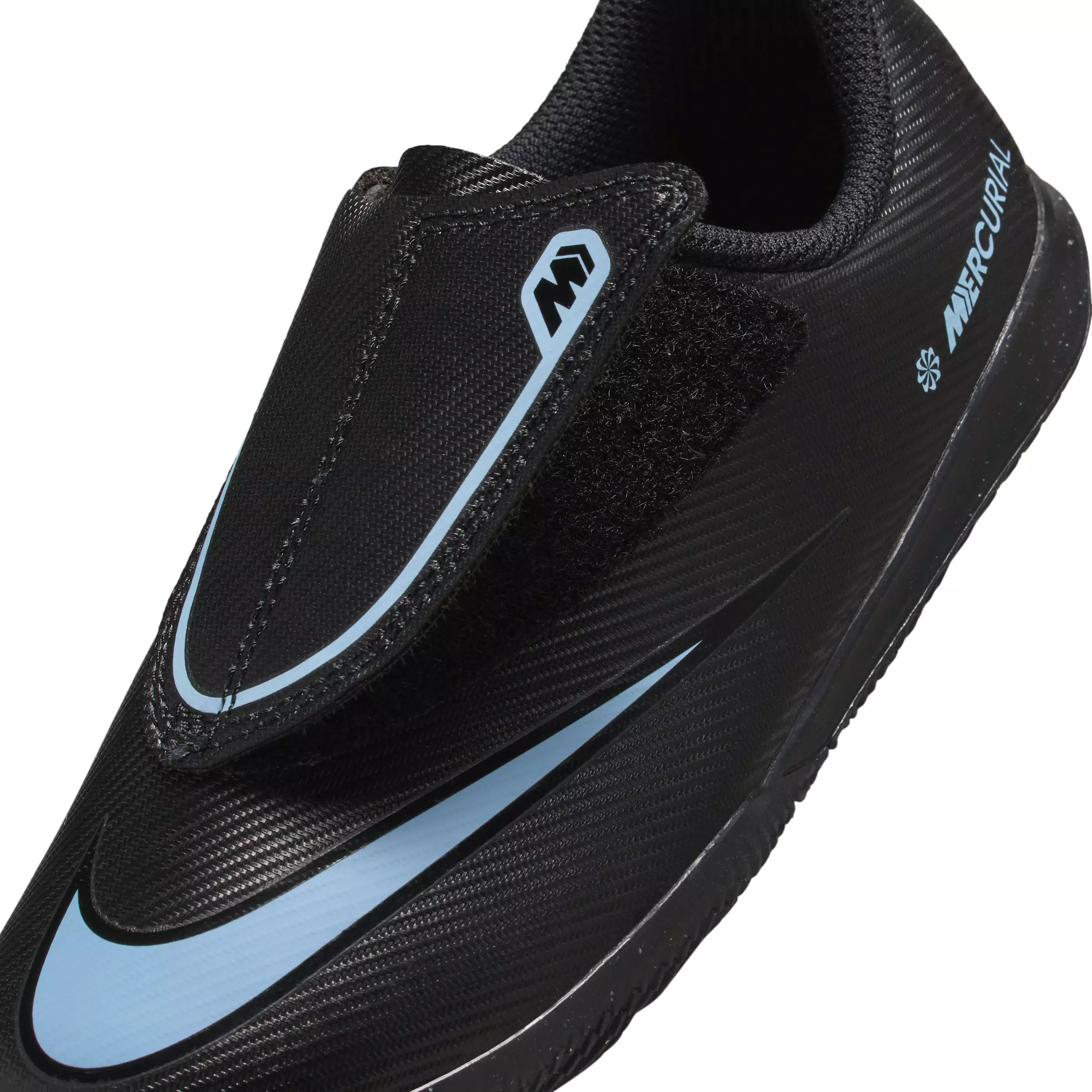 Nike Jr. Mercurial Vapor 16 Club IC "Black/Ice Blue" Preschool Kids' Soccer Shoe - BLACK/BLUE
