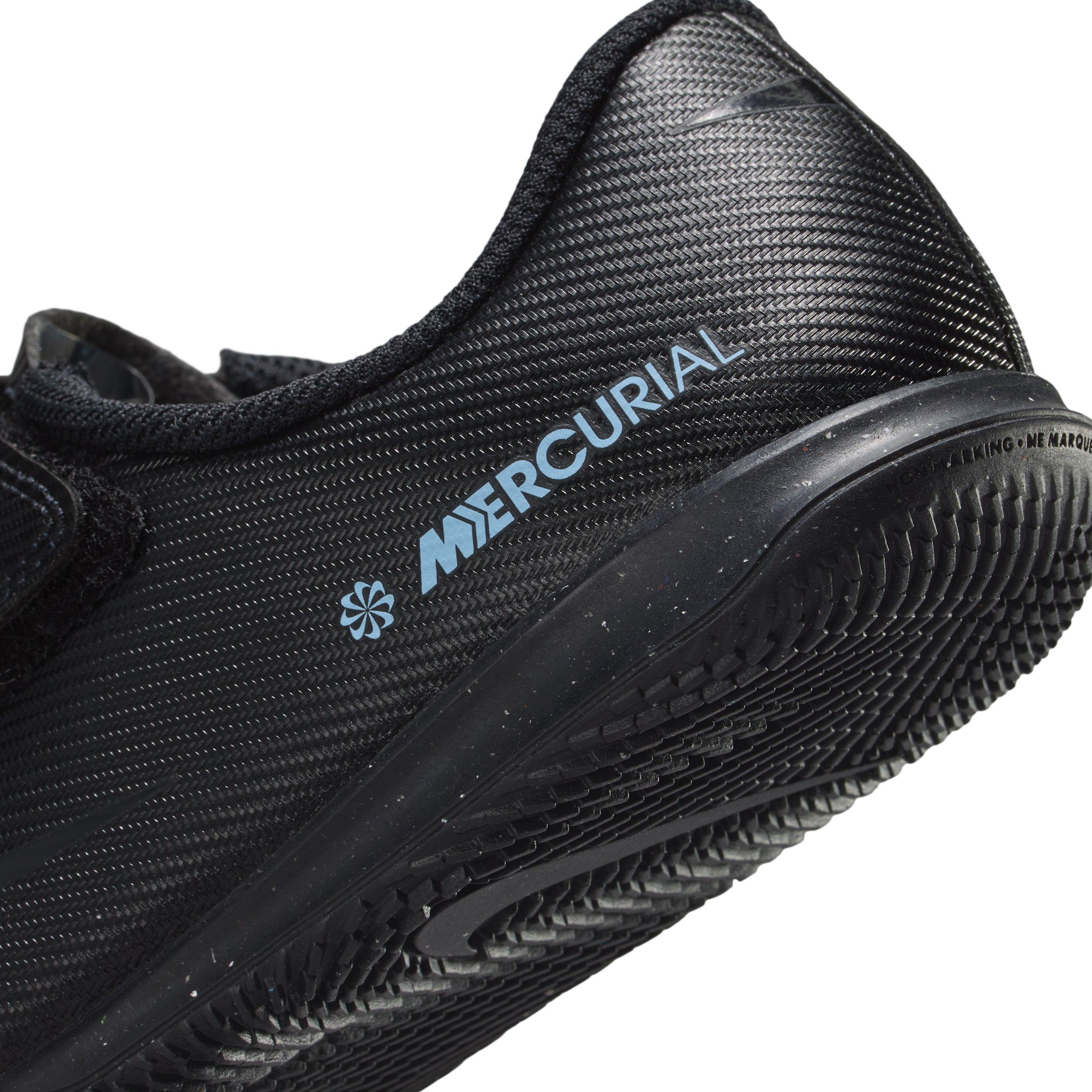 Nike Jr. Mercurial Vapor 16 Club IC "Black/Ice Blue" Preschool Kids' Soccer Shoe - BLACK/BLUE Thumbnail View 8