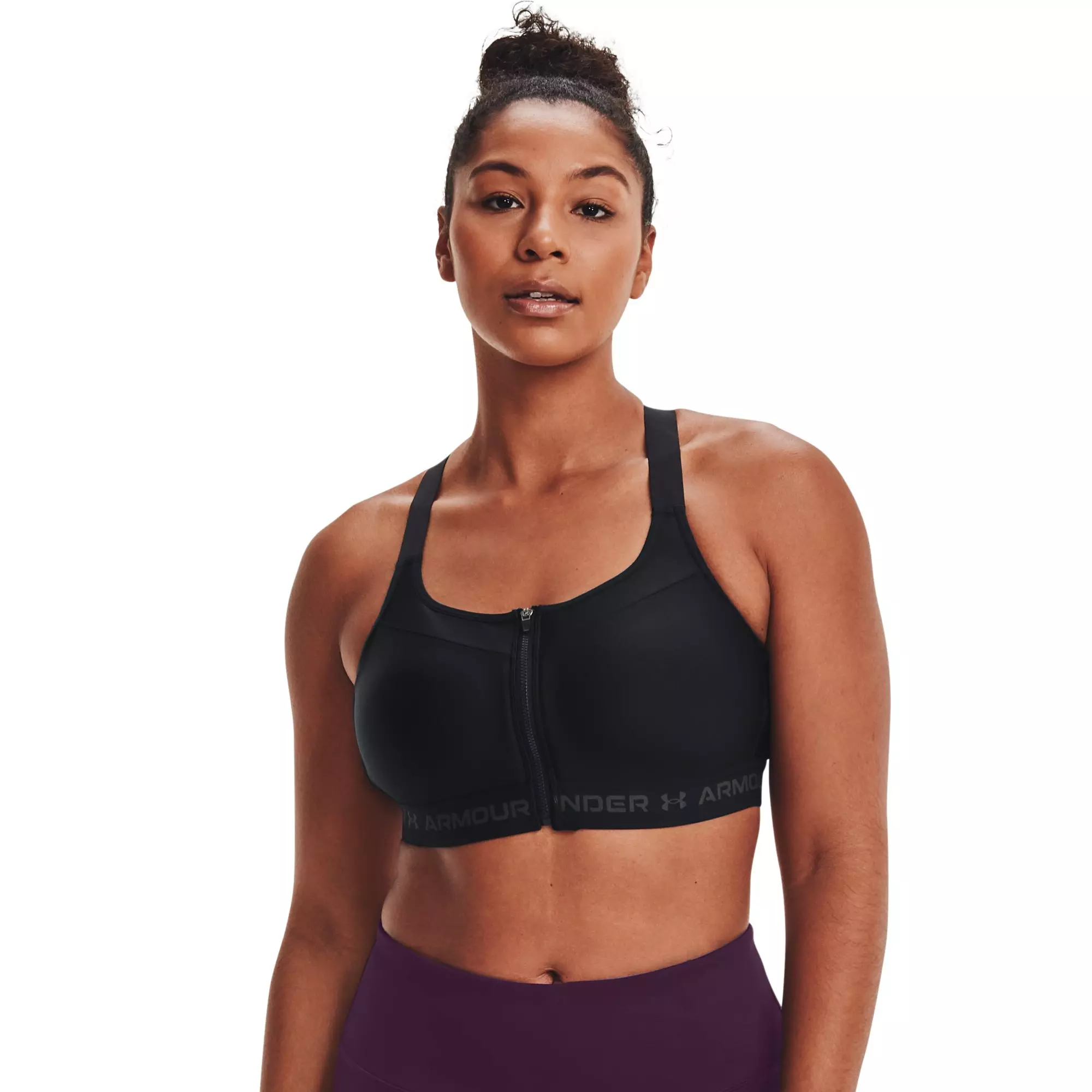Armour High Crossback Zip Front Sports Bra