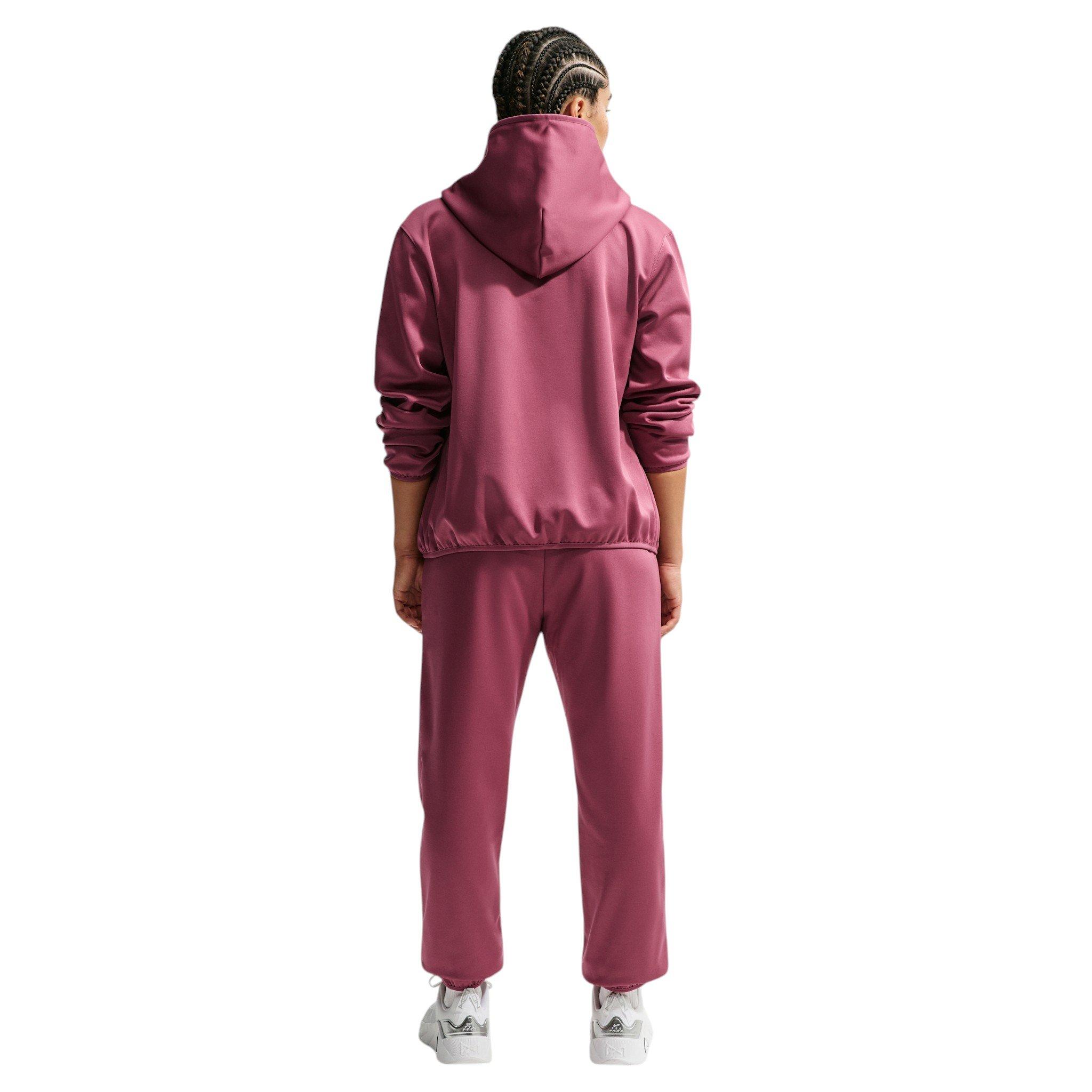 Nike Women's Studio Fleece Sport Therma-FIT Mid-Rise Pants - Pink Smoke - PINK SMOKE
