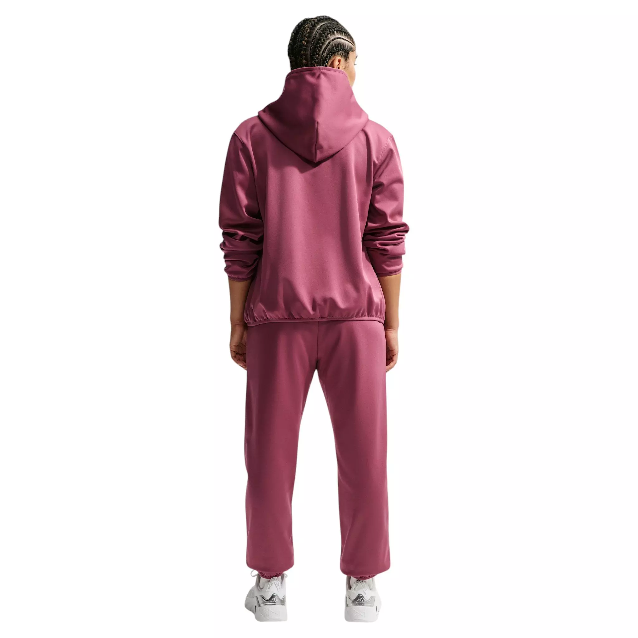 Nike Women's Studio Fleece Sport Therma-FIT Mid-Rise Pants - Pink Smoke - PINK SMOKE