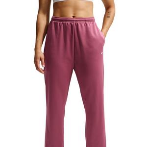 Nike Women's Studio Fleece Sport Therma-FIT Mid-Rise Pants - Pink Smoke - PINK SMOKE