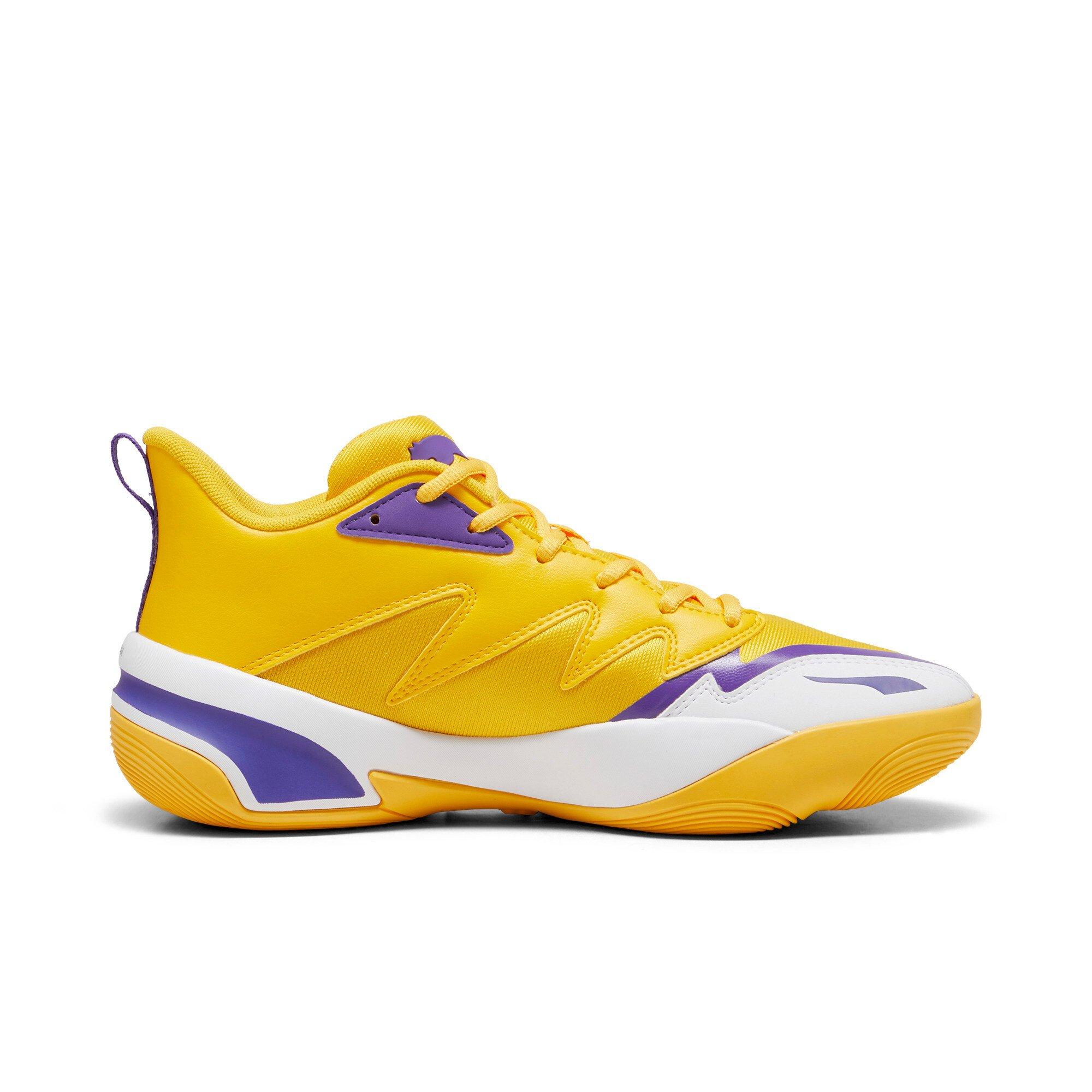 PUMA Genetics "Yellow Sizzle/Puma White" Men's Basketball Shoe - YELLOW/WHITE