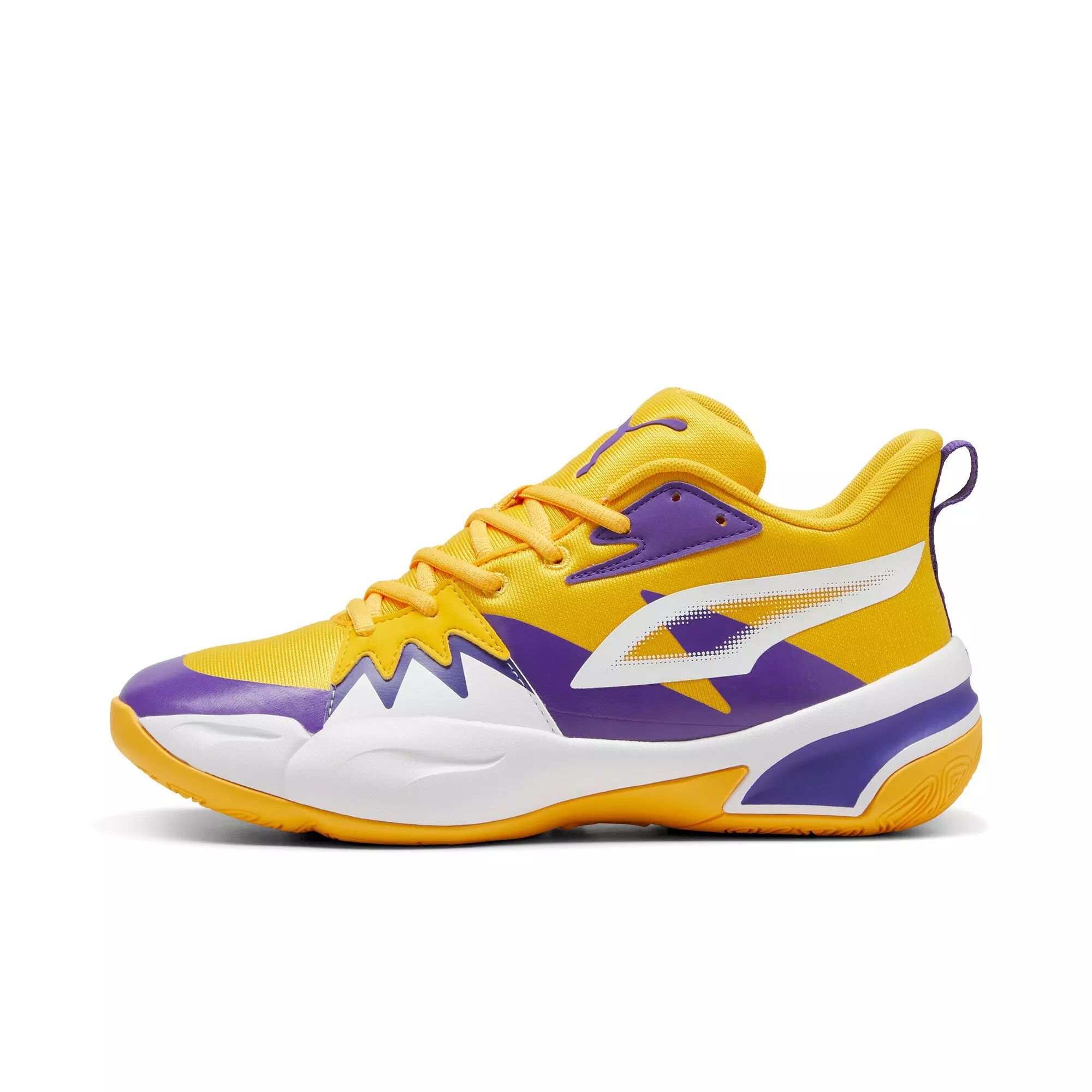 PUMA Genetics "Yellow Sizzle/Puma White" Men's Basketball Shoe - YELLOW/WHITE